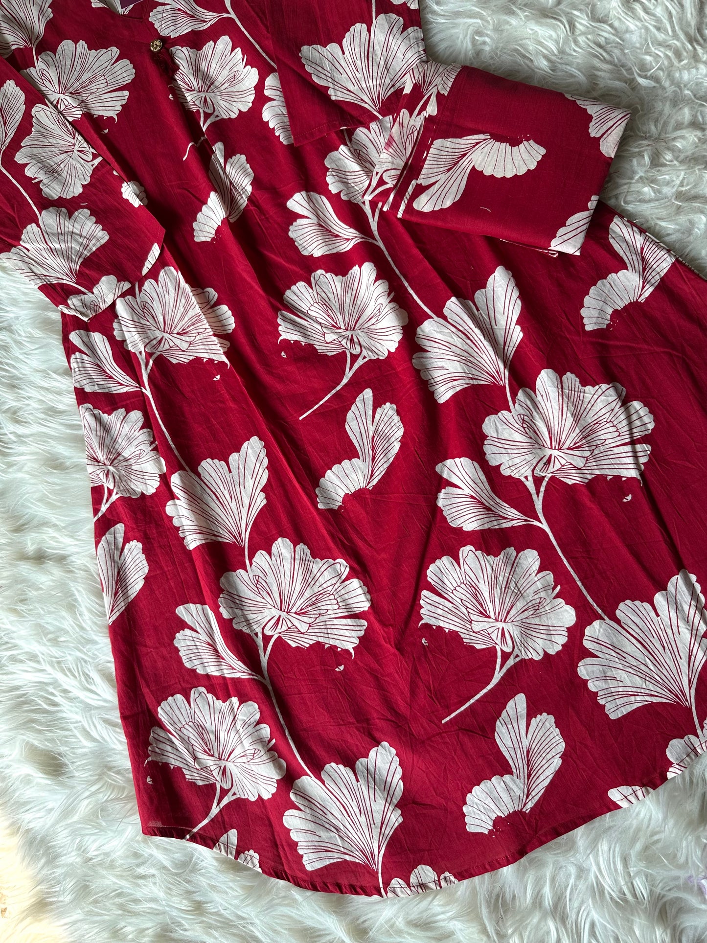 K232 - Cotton printed Aline Kurti with pants