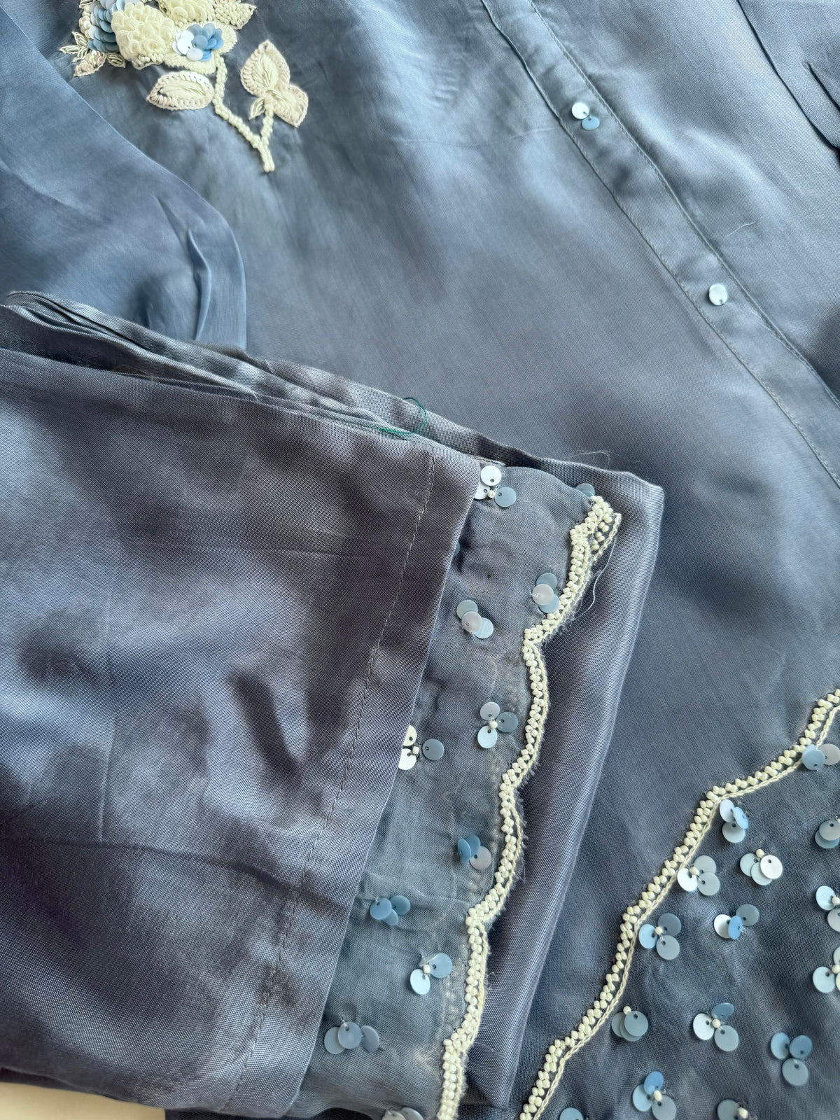 K247 - Pure viscose organza handwork coord set