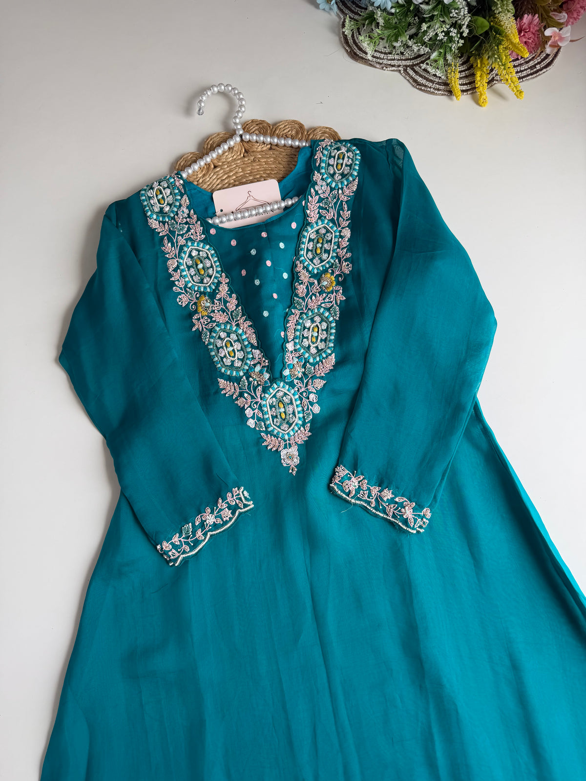 K115 - Georgette handwork Kurti with inner and pants