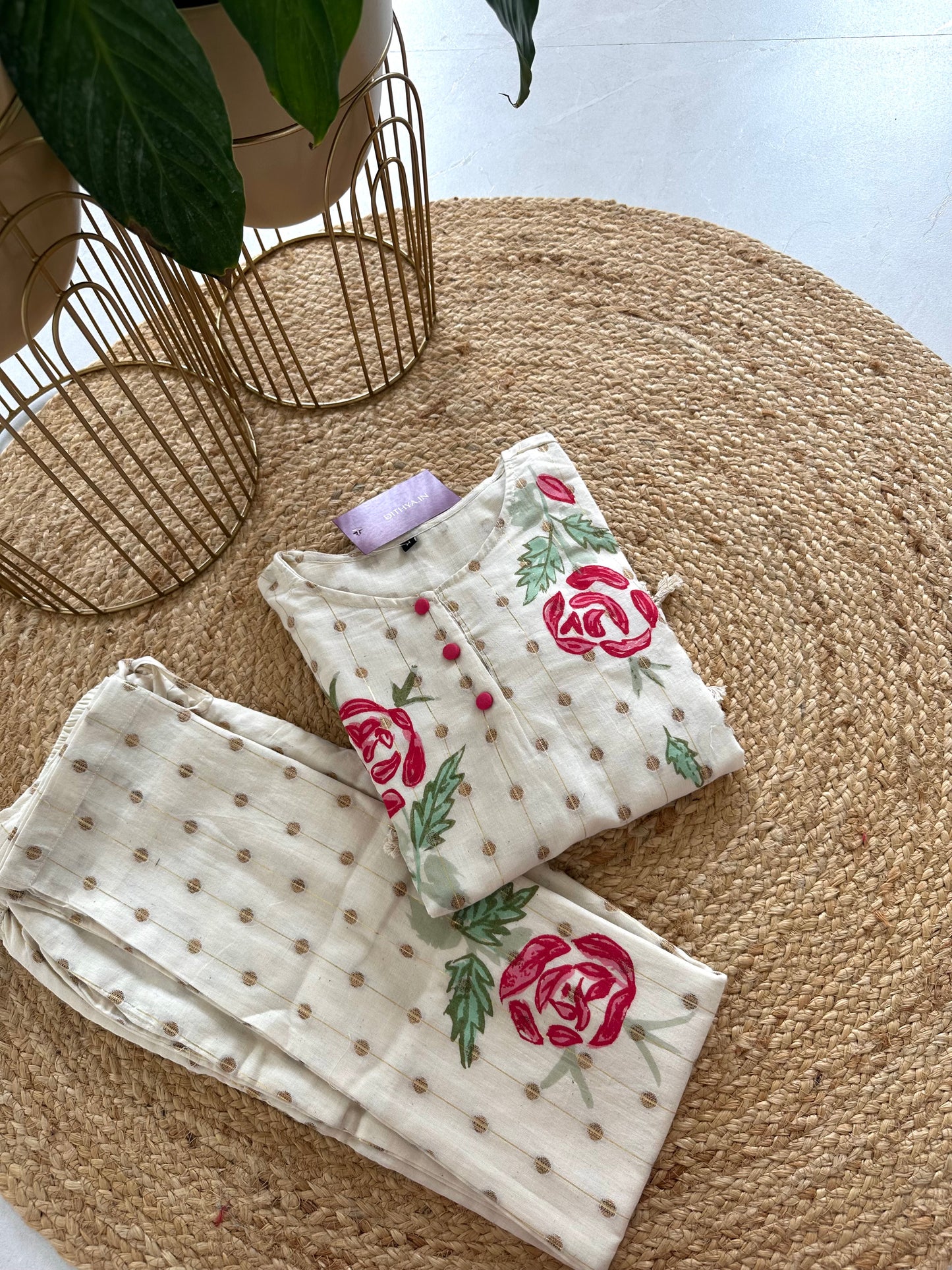 K114 - Cotton Zari Coord set