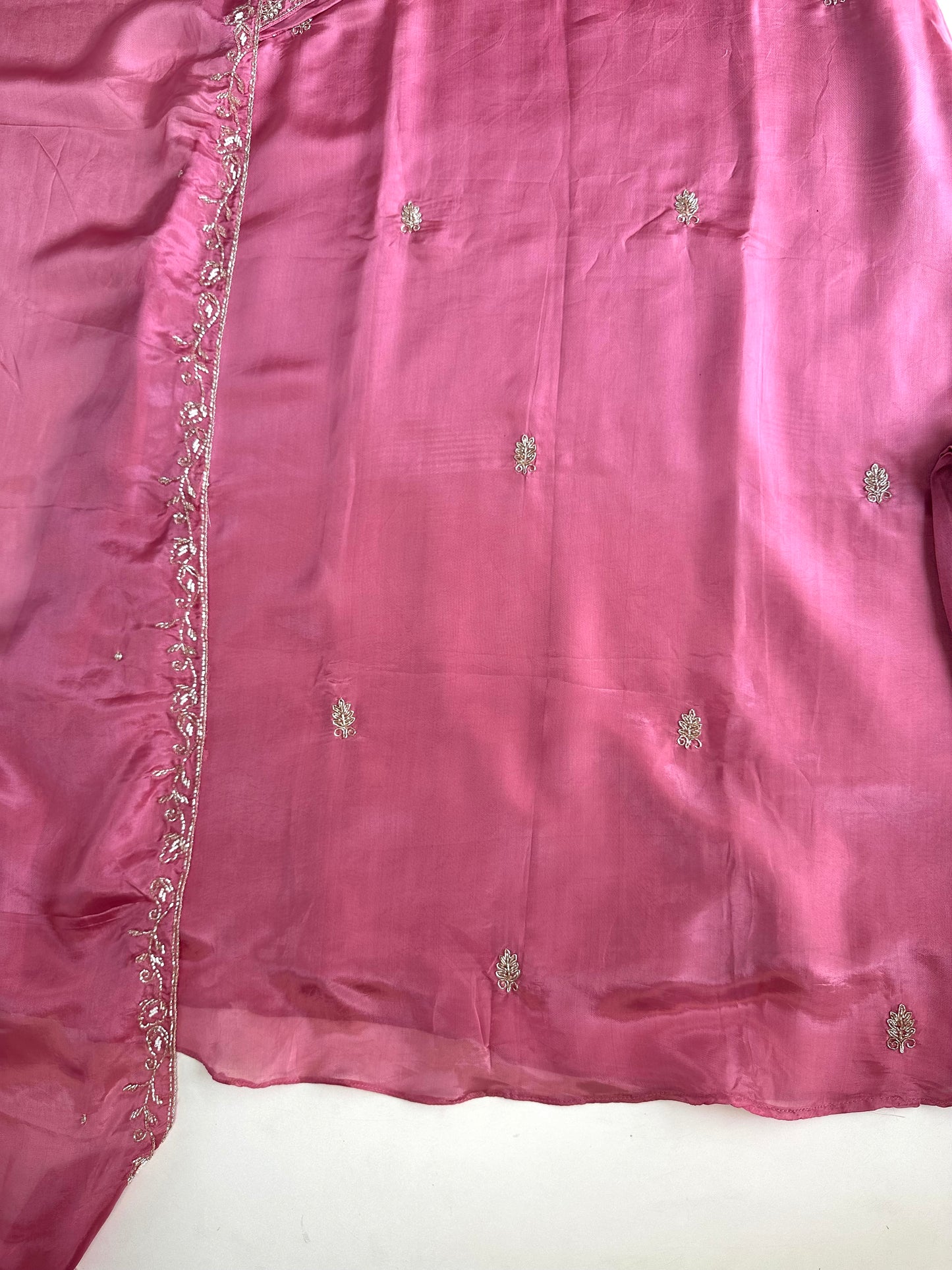 K470 - HO silk handwork Aline Kurti with pants and dupatta