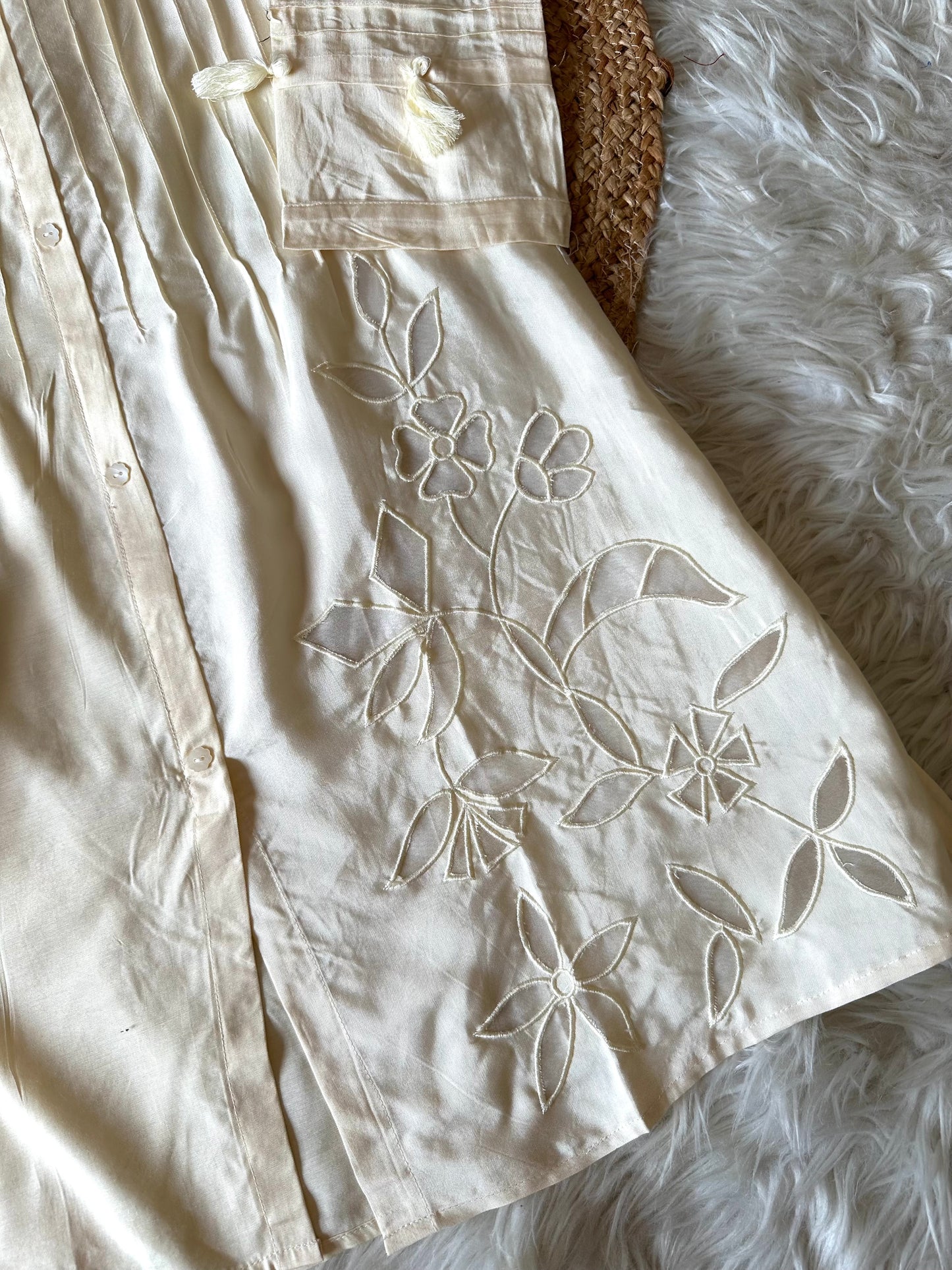 K245 - Muslin cotton appliqué work coord set