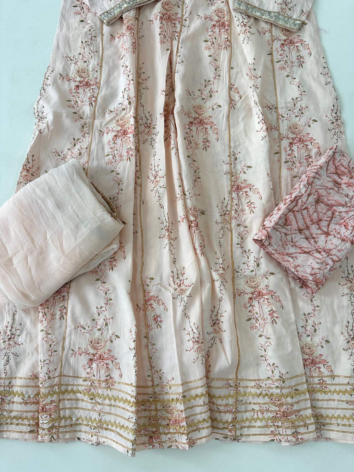 D228 - Muslin silk Anarkali kurti with pants and dupatta
