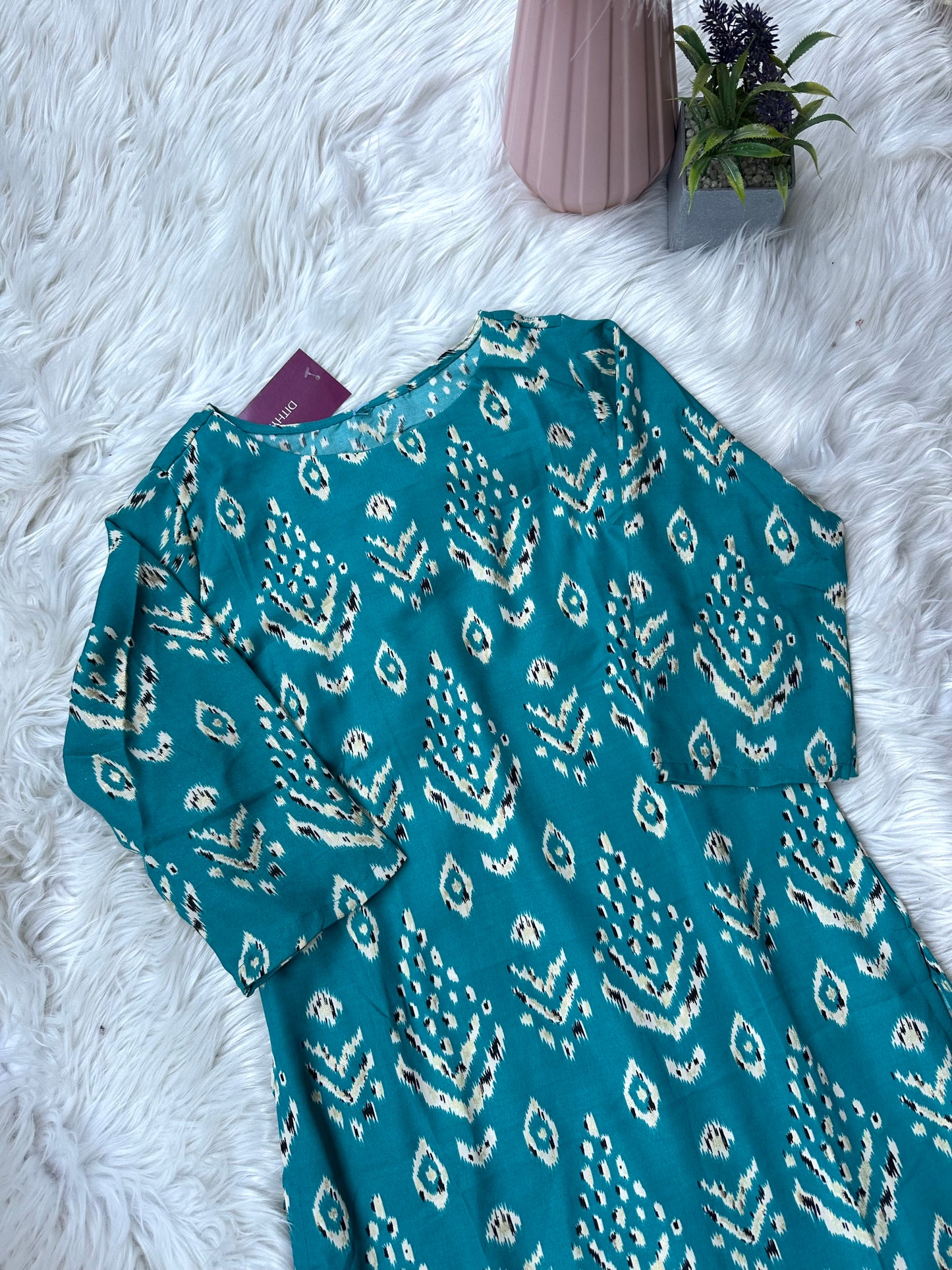 K198 - Rayon cotton printed straight Kurti in 3 prints