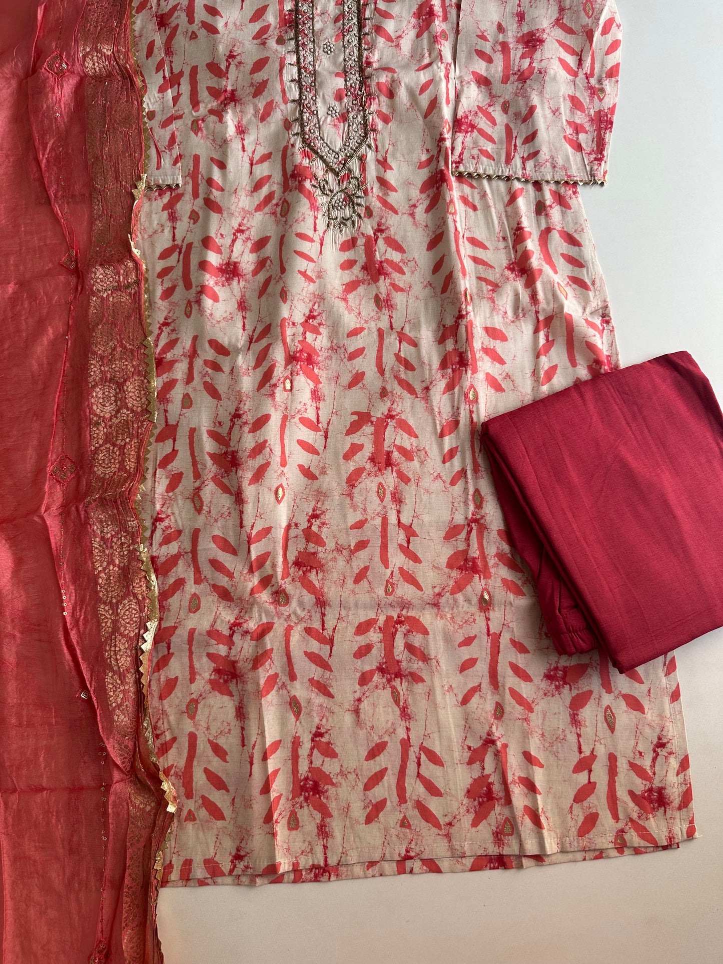 D278 - Roman silk straight kurti with pants and dupatta