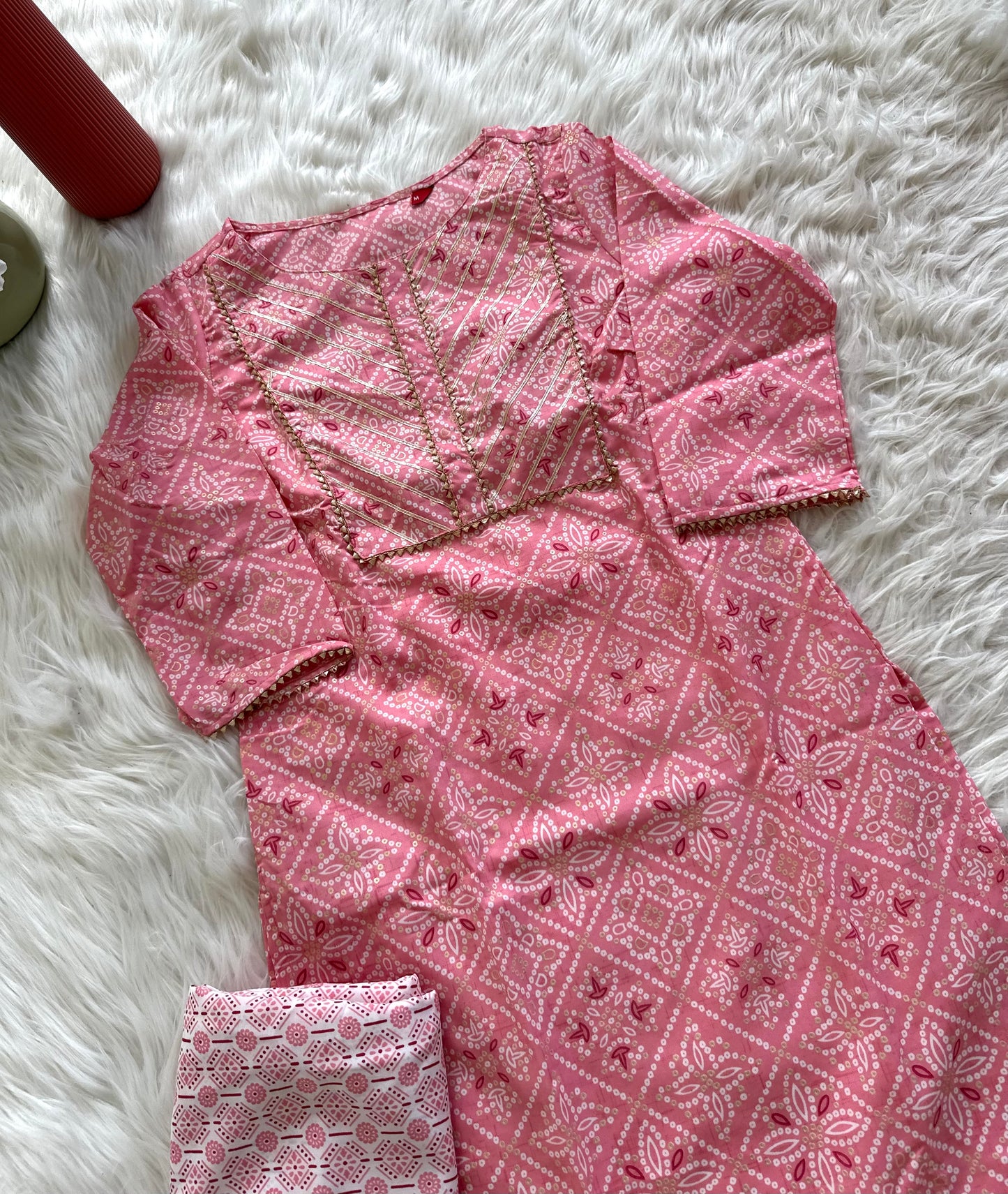 K394 - Cotton printed Kurti with pants and dupatta in 3 colours