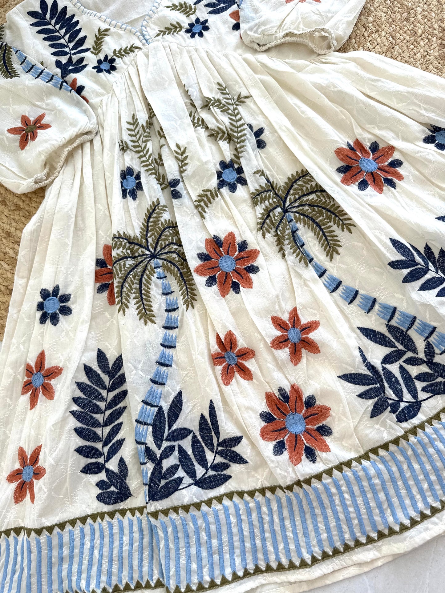 K327 - Cotton hand embroidery Dress in 4 styles