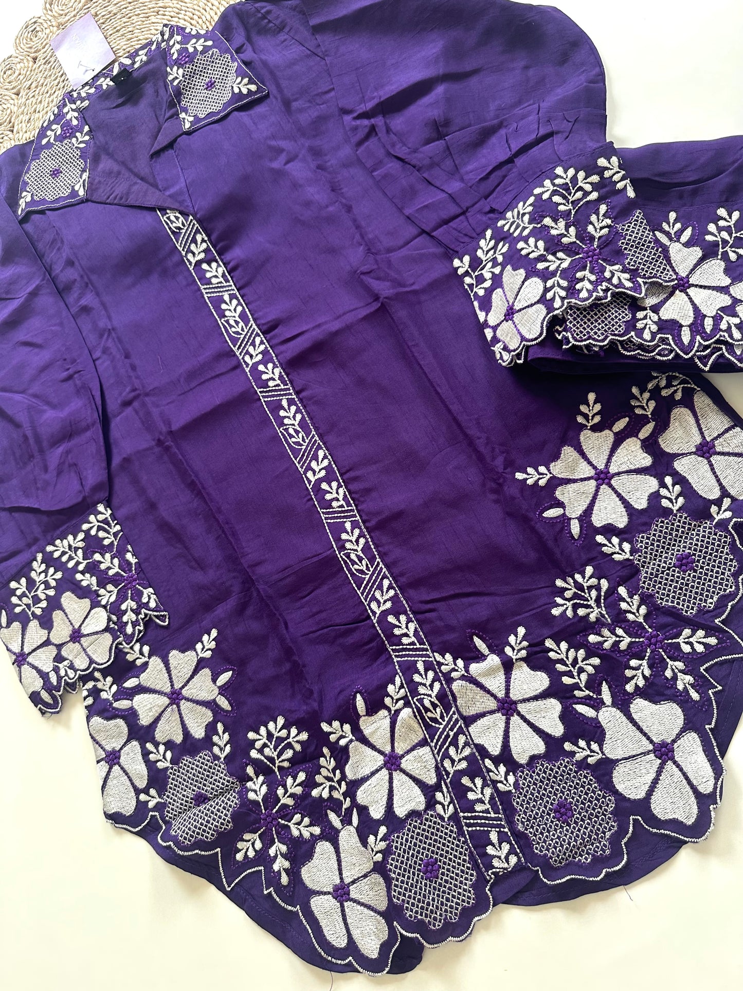 K347 - Dola silk embroidered coord set