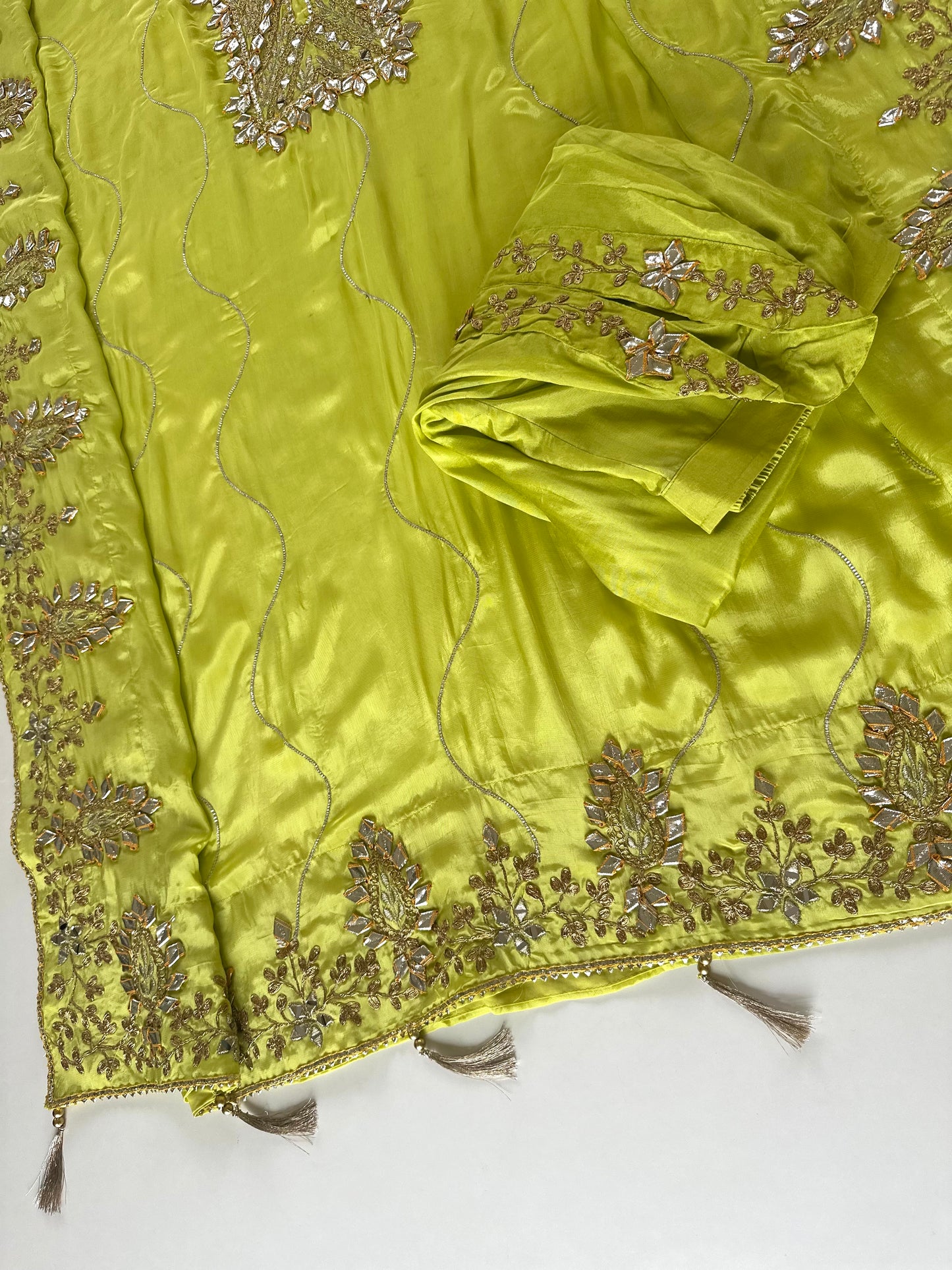 K182 - Pure crape Gota work Kaftan with pants