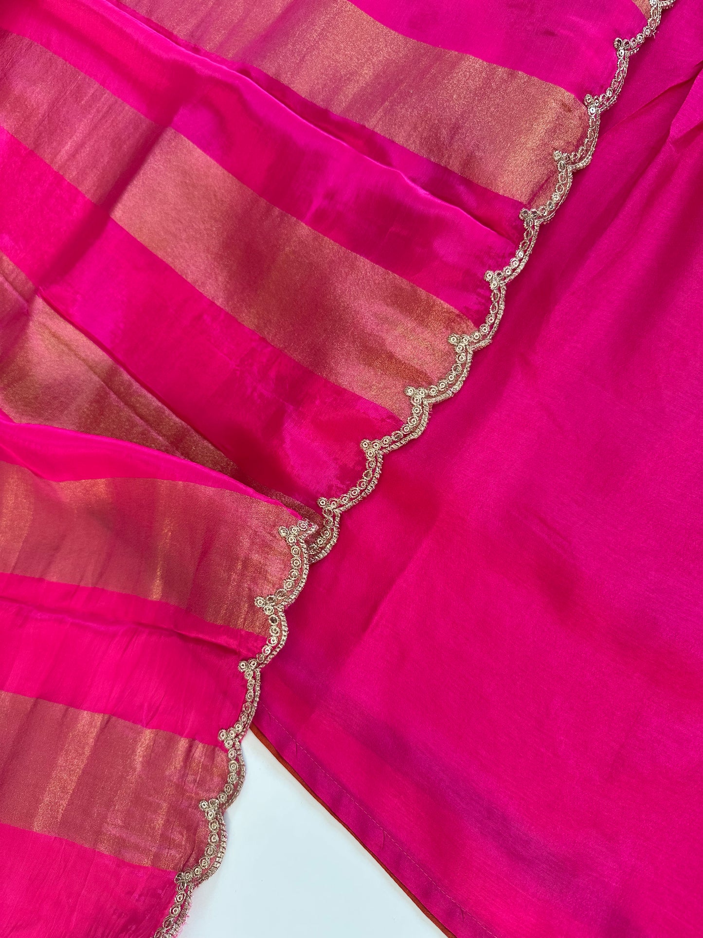K141 - Russian silk sequins work Aline Kurti with pants and dupatta