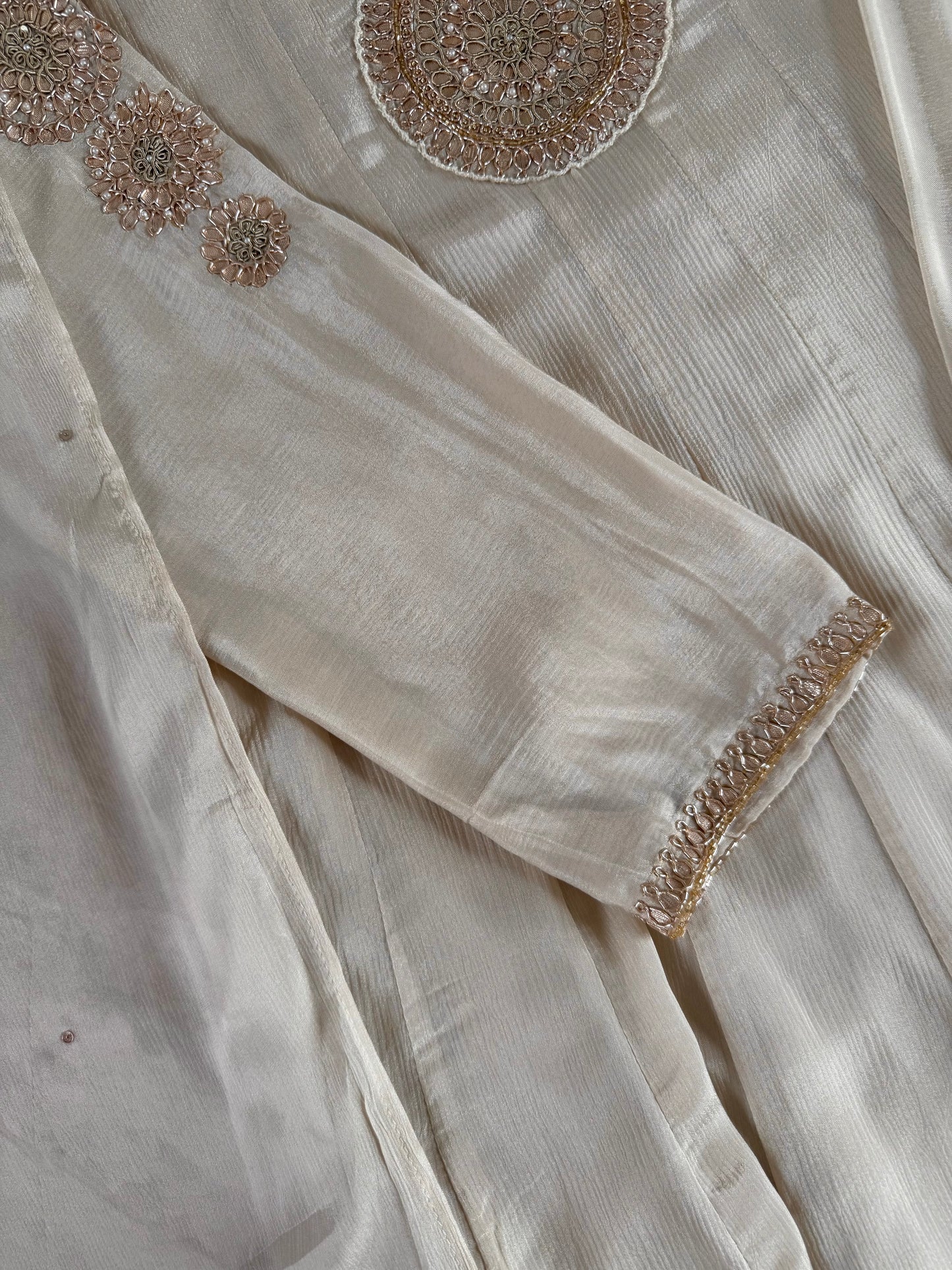 K557 - Chinnon Gota work Anarkali with pants and dupatta