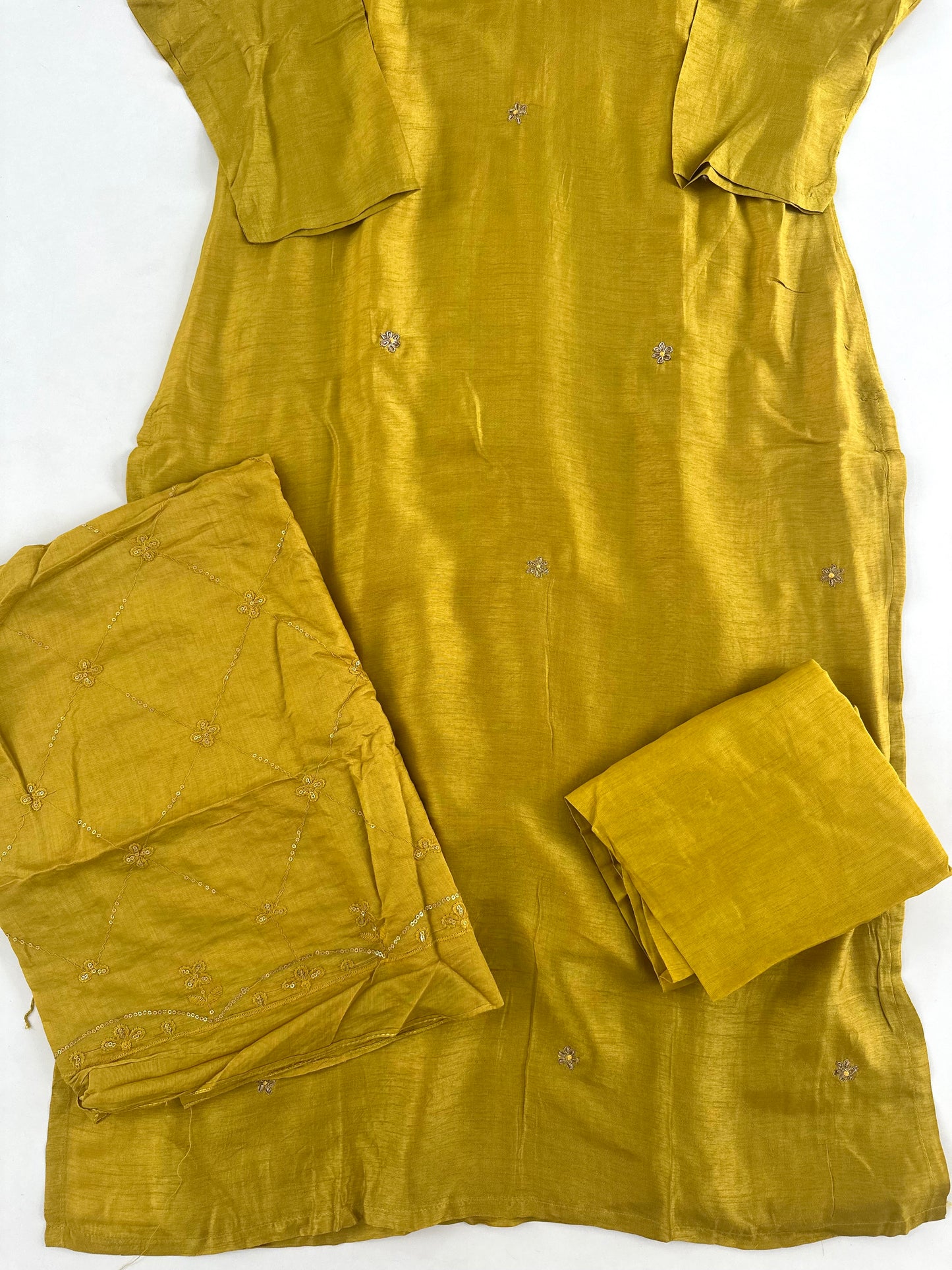 D215 - Dola silk straight kurti with pants and dupatta