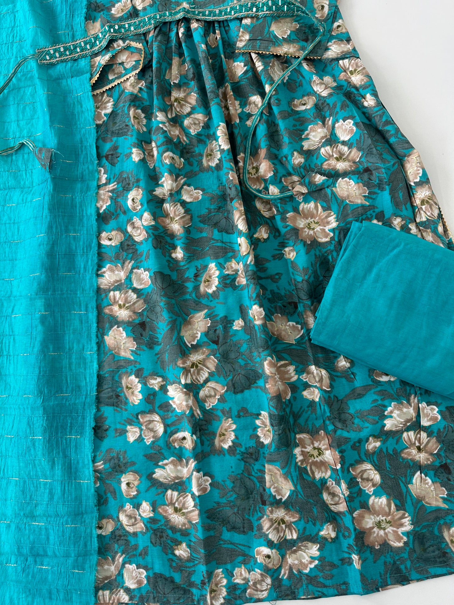 D288 - Roman silk straight kurti with pants and dupatta