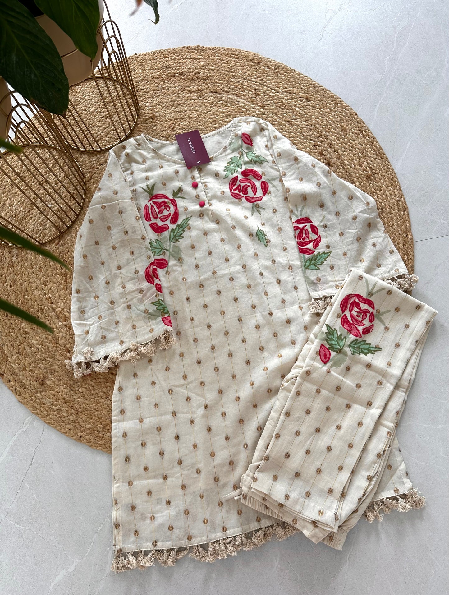 K114 - Cotton Zari Coord set