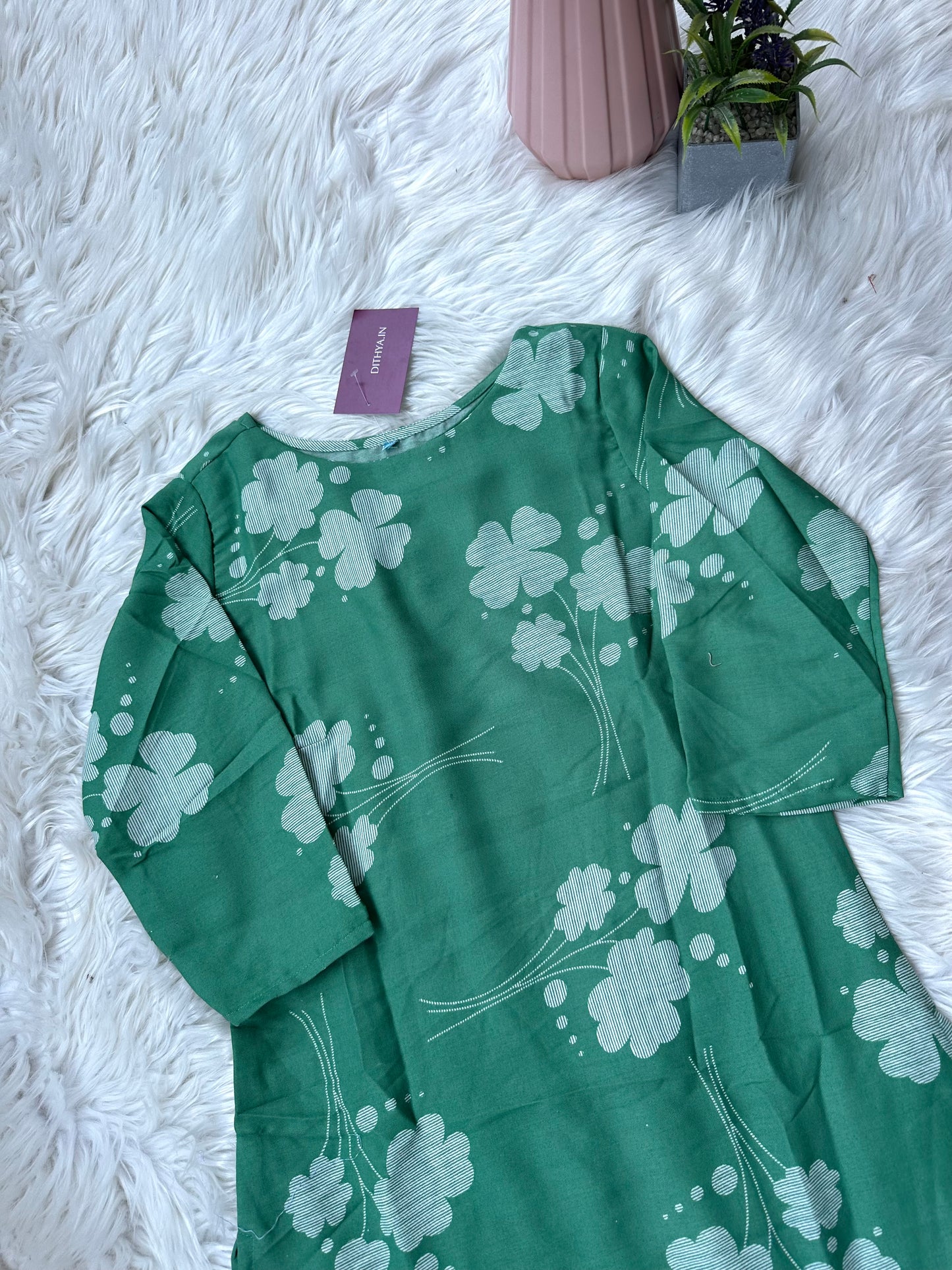 K198 - Rayon cotton printed straight Kurti in 3 prints