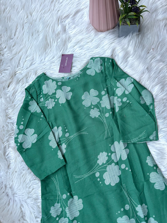 K198 - Rayon cotton printed straight Kurti in 3 prints
