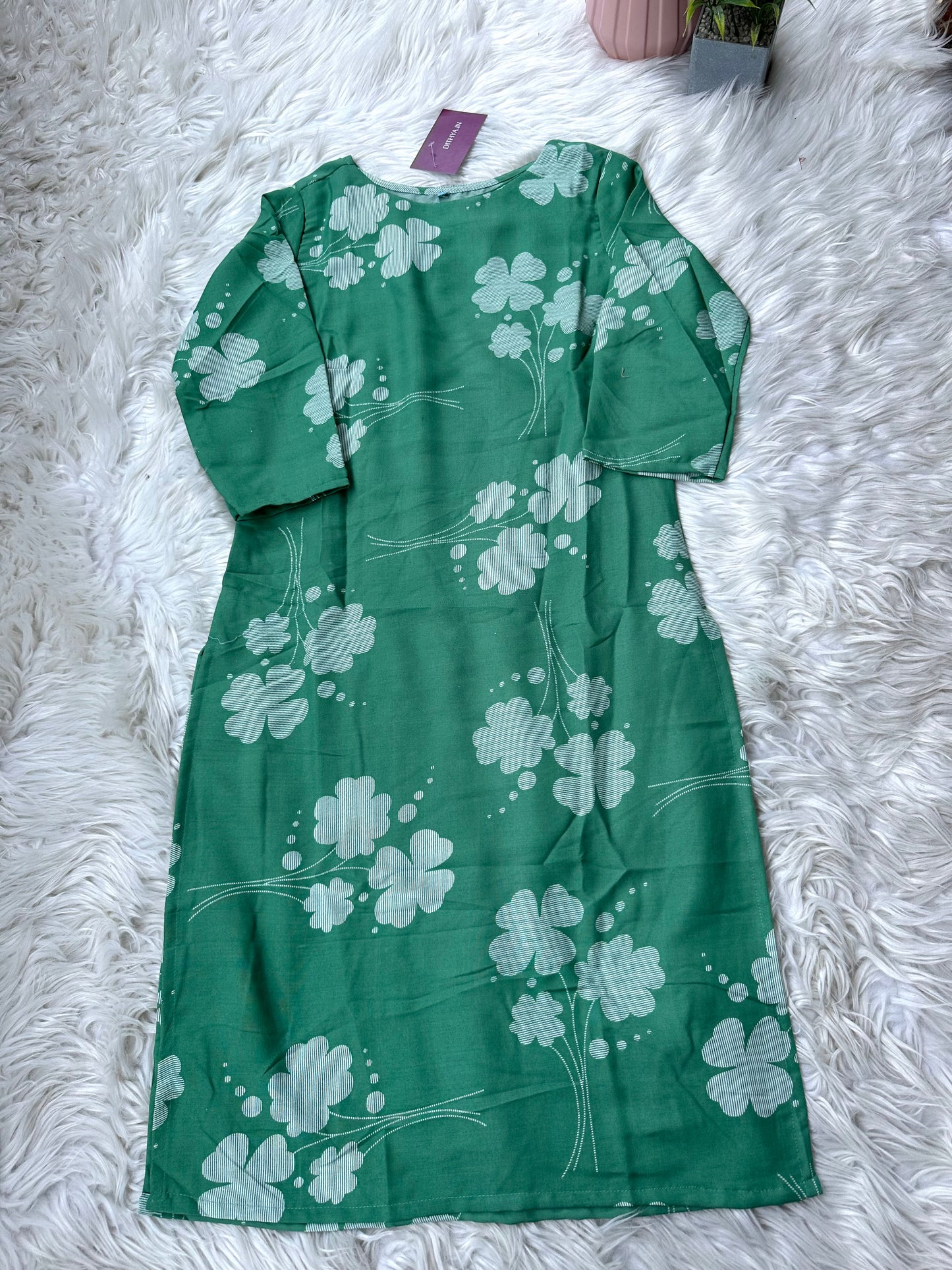 K198 - Rayon cotton printed straight Kurti in 3 prints