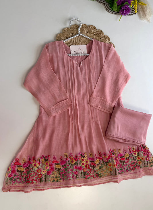 K562 - Mul chanderi embroidered coord set