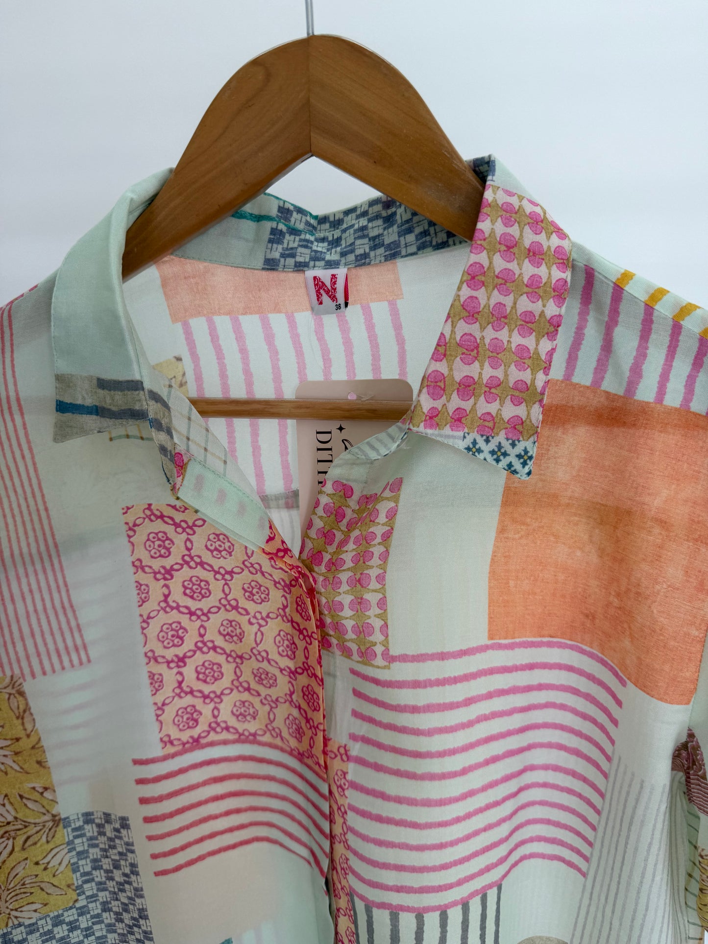 K399 - Pure muslin printed shirt