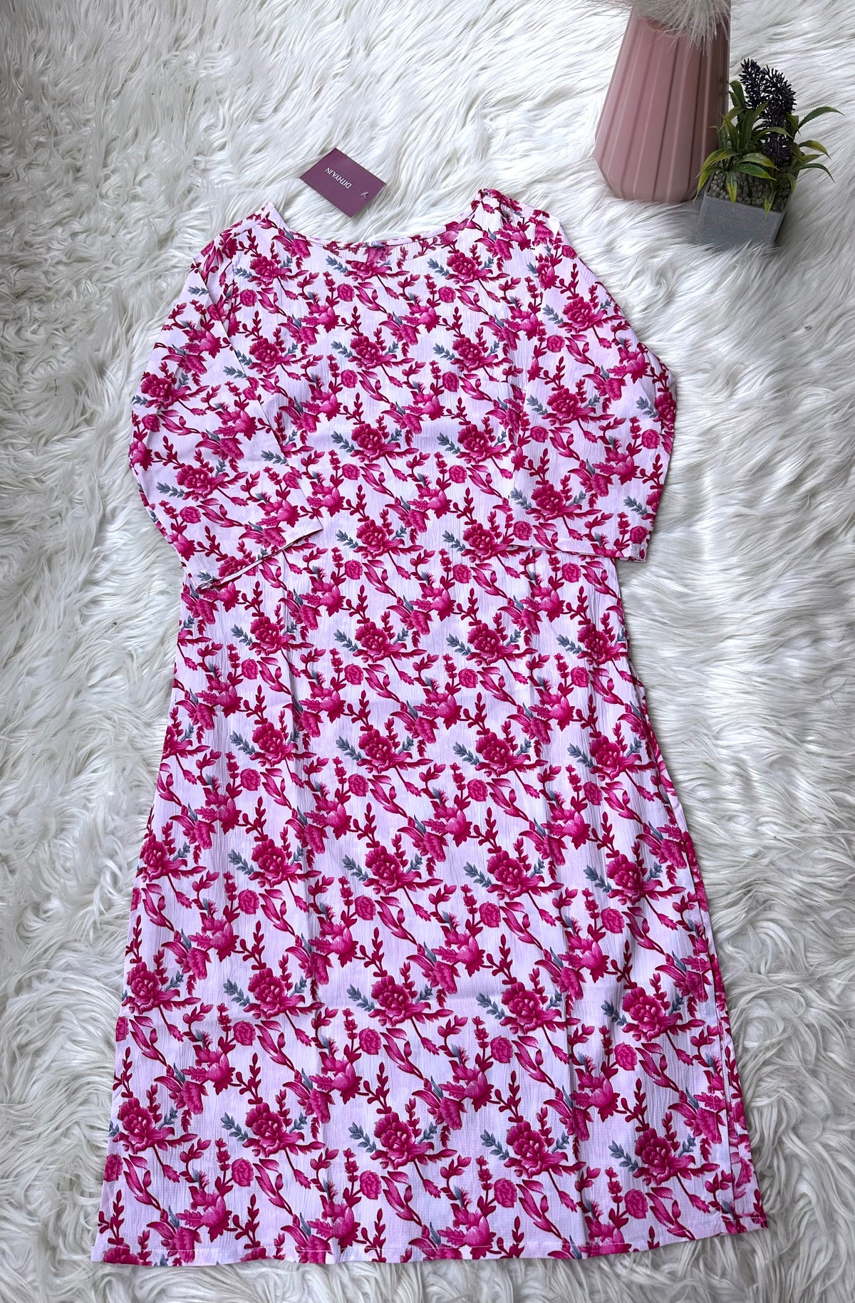 K222 - Rayon cotton printed straight Kurti in 2 prints