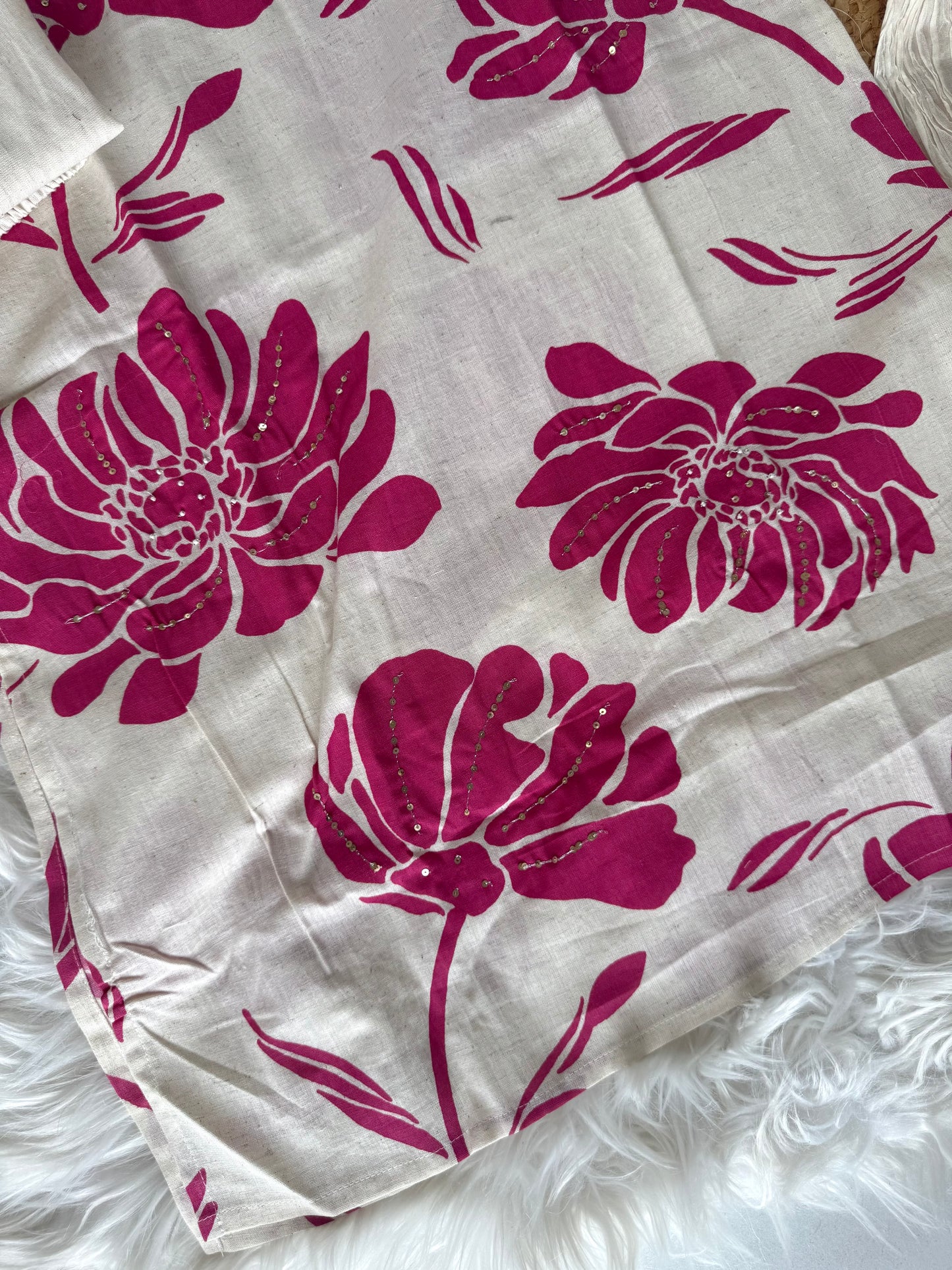K088 - Cotton embroidered strap Kurti with pants and dupatta in 3 designs