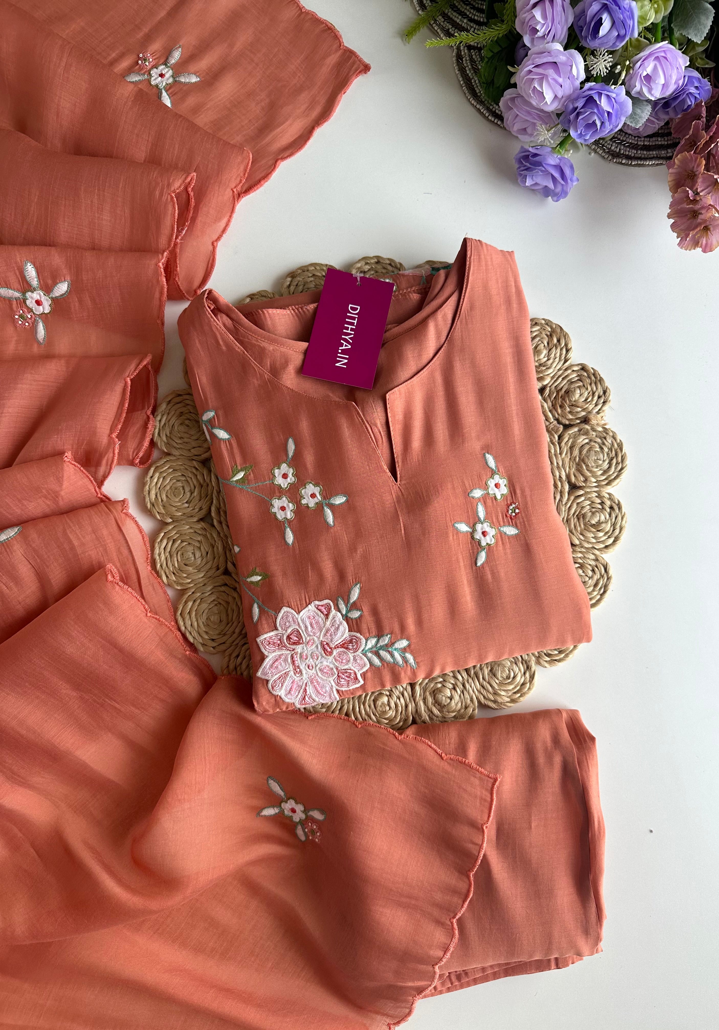 Chanderi Silk Aline Kurti - ALKT97 main image 1