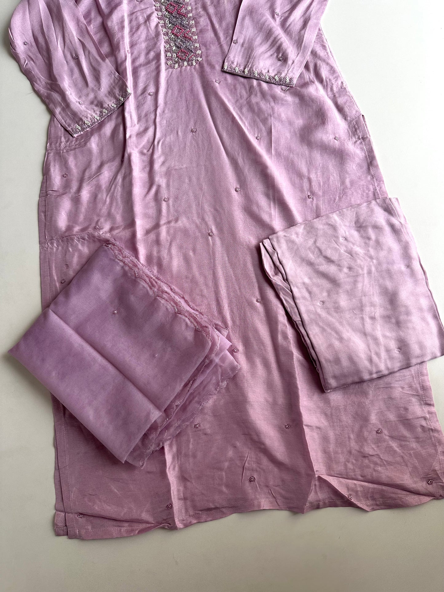 D188 - Dola silk straight kurti with pants and dupatta