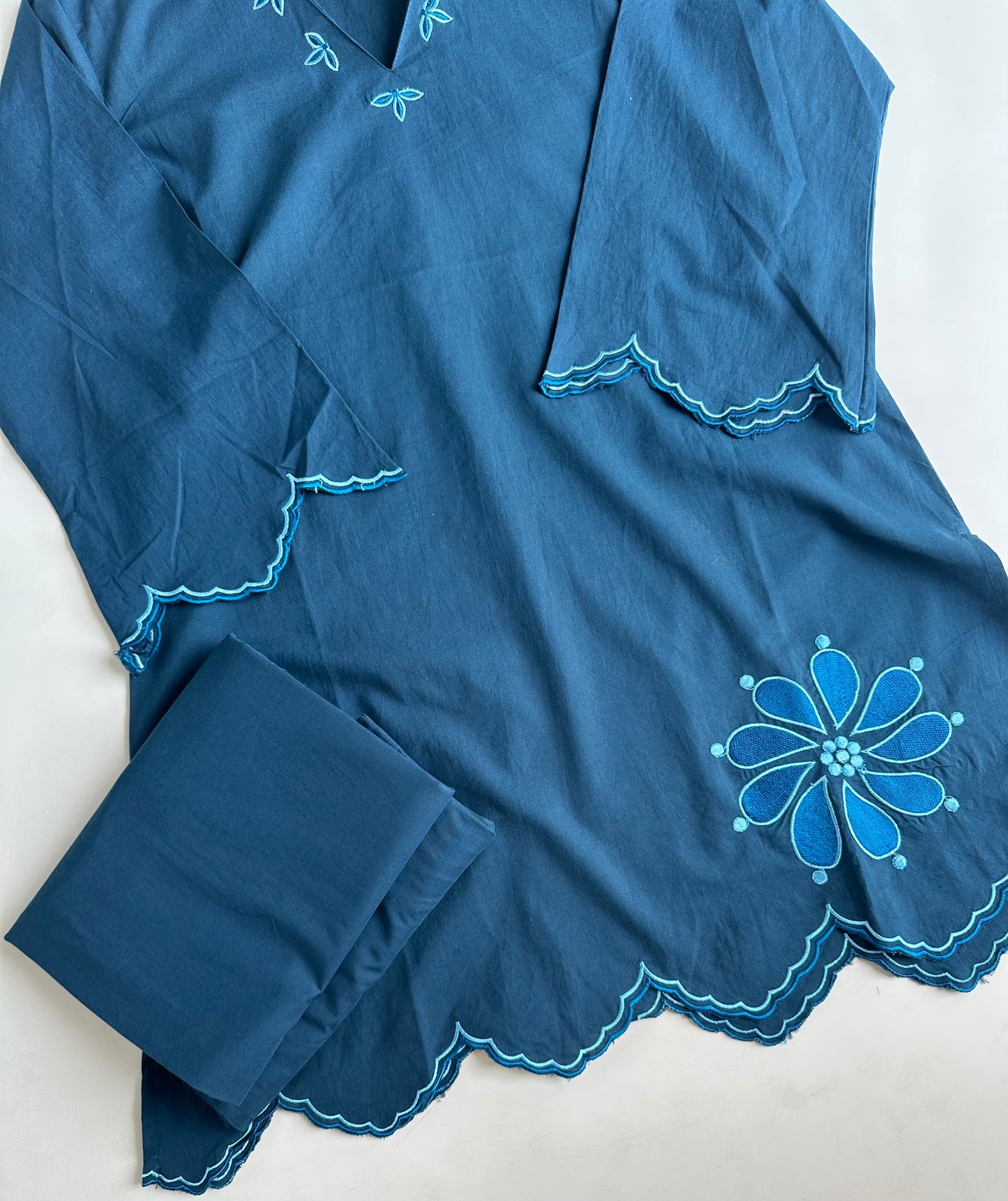 K071 - Mul cotton embroidered coord set