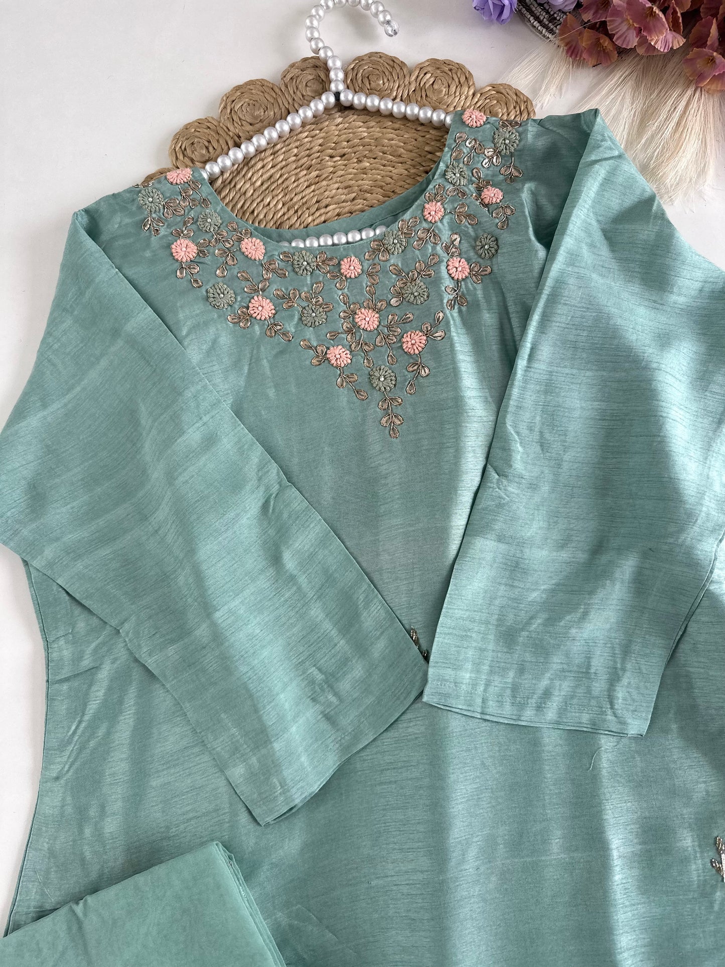 D239 - Dola silk straight kurti with dupatta