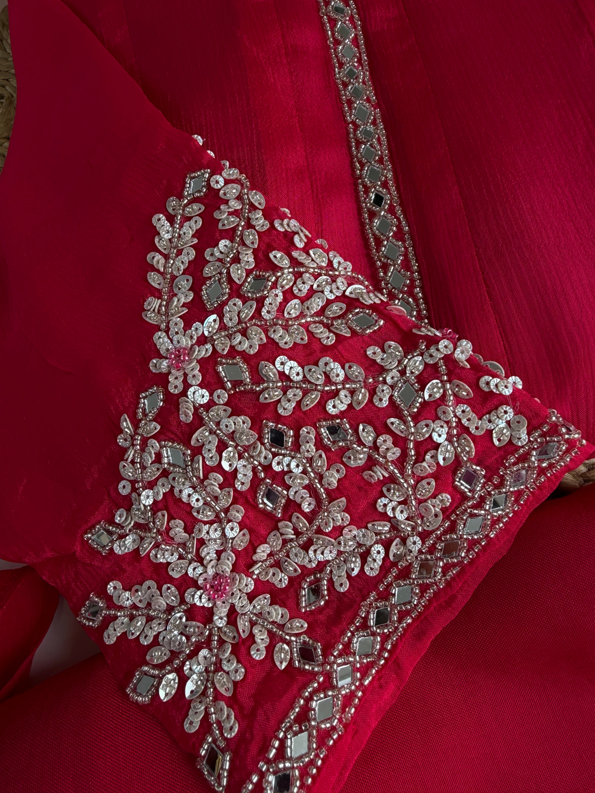 K538 - Chinnon handwork Anarkali with pants and dupatta in 2 colours