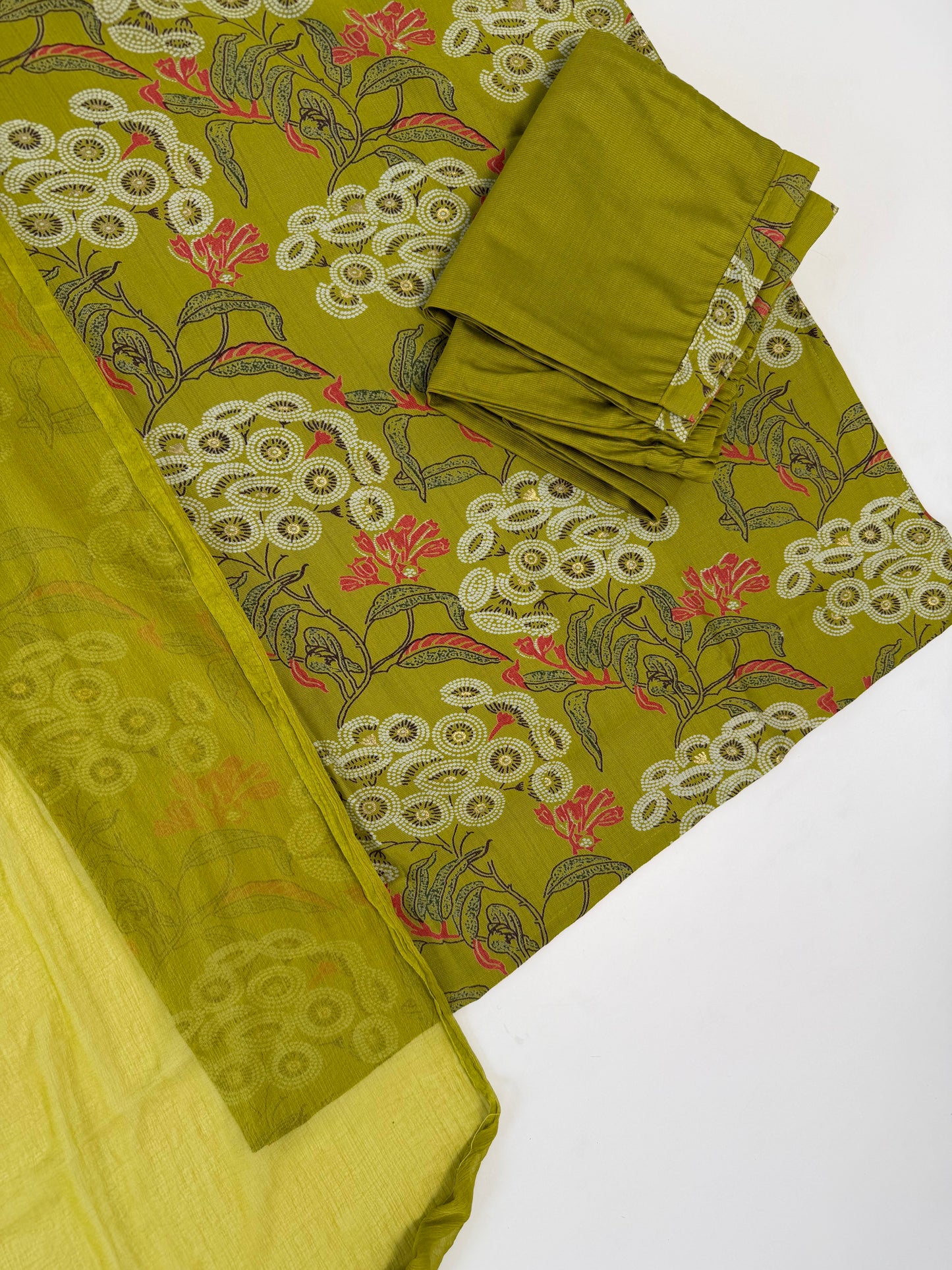 K541 - Roman silk embroidered straight Kurti with pants and dupatta