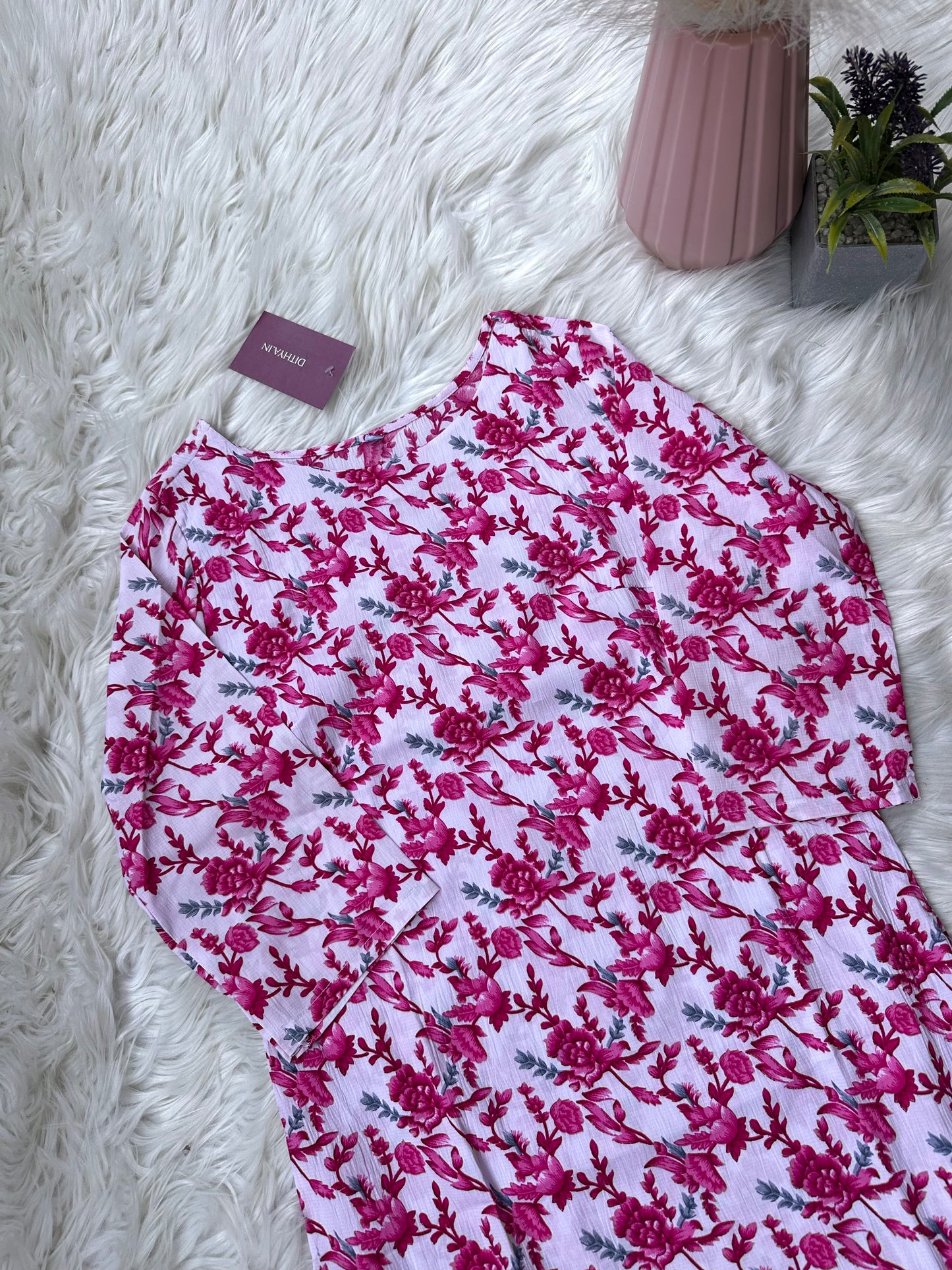 K222 - Rayon cotton printed straight Kurti in 2 prints