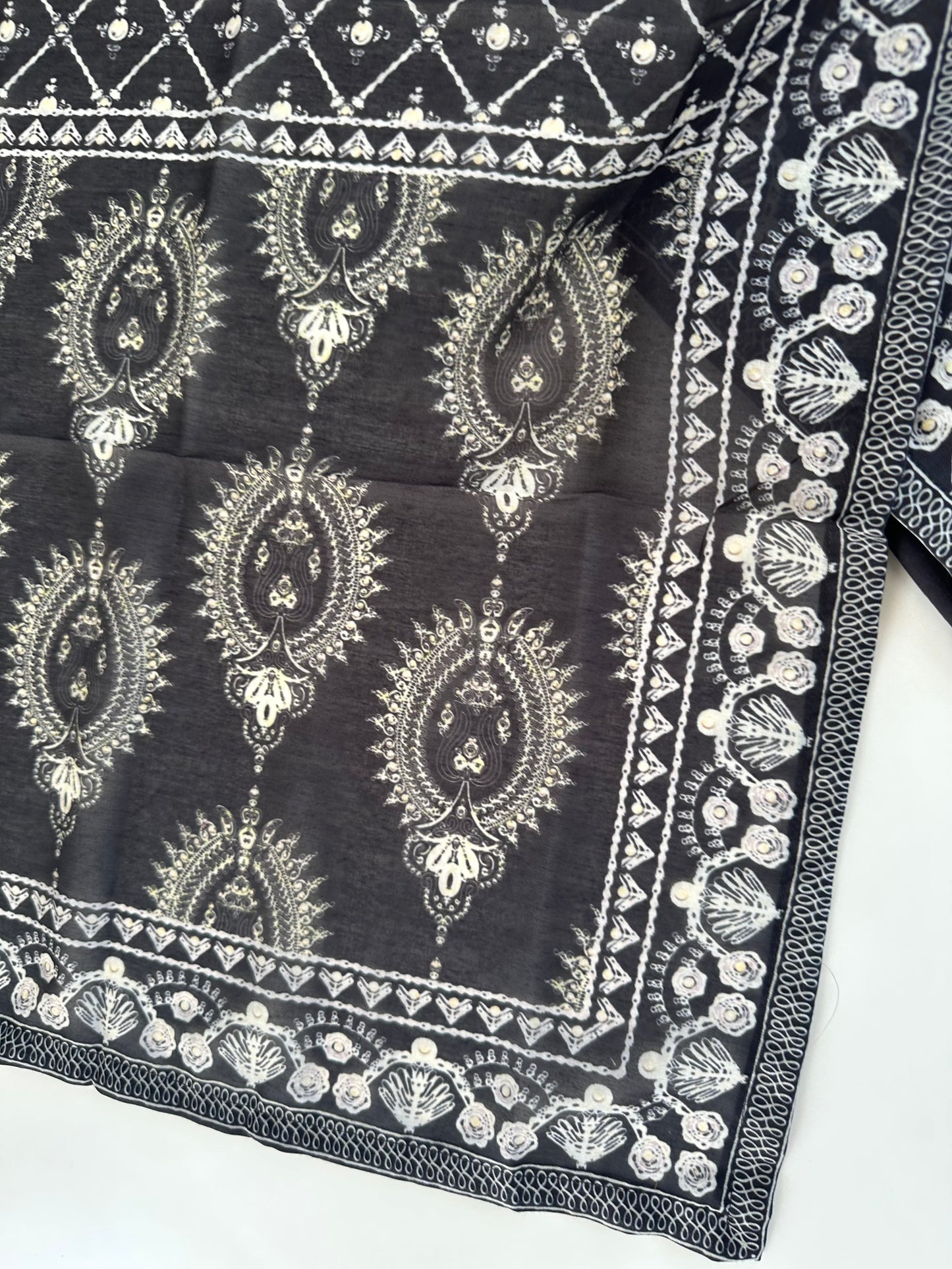 K264 - Cotton Handwork straight Kurti with pants and dupatta