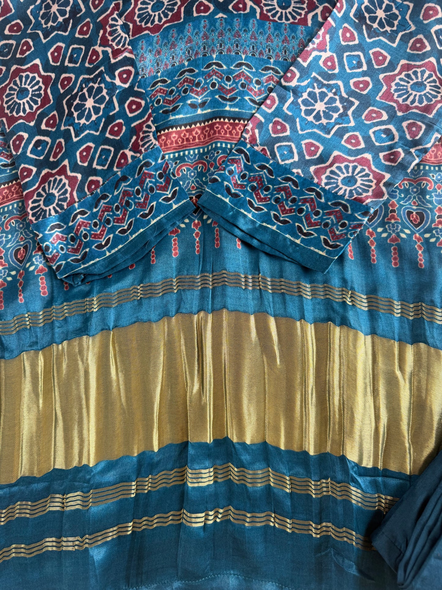 K323 - Gaji silk ajrakh coord set