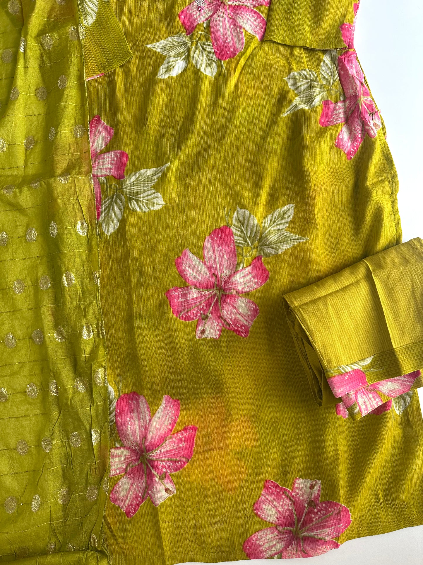 K489 - Roman silk straight Kurti with pants and dupatta