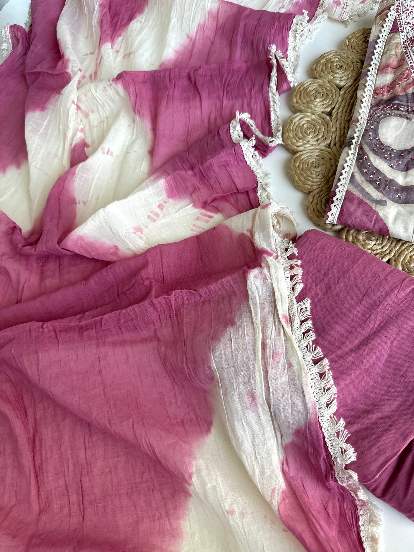 K030 - Cotton embroidered straight Kurti with pants and dupatta