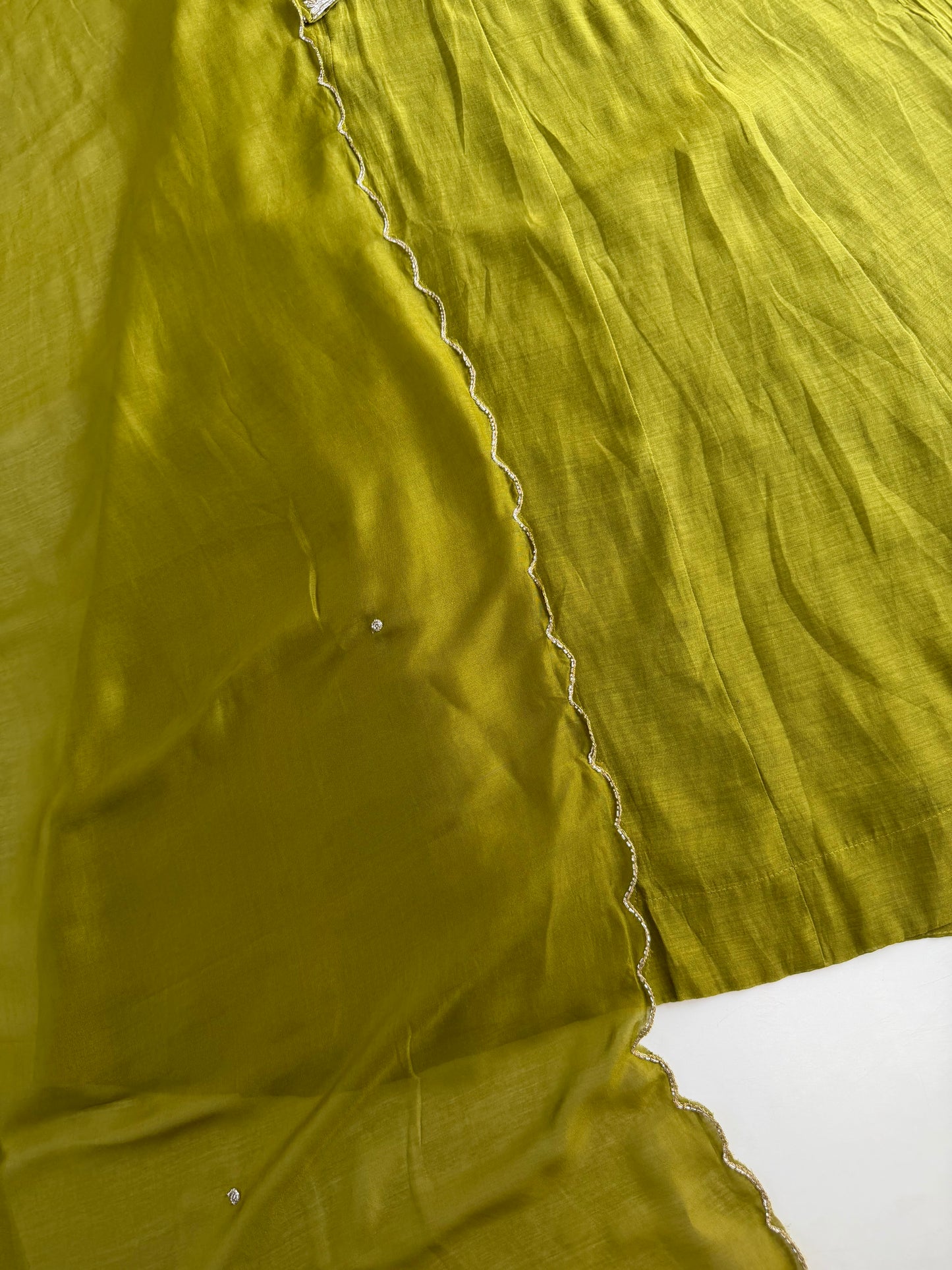 K002 - Mul chanderi handwork Anarkali with pants and dupatta