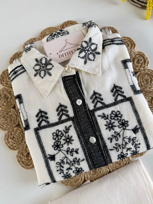 K518 - Mul cotton embroidered coord set