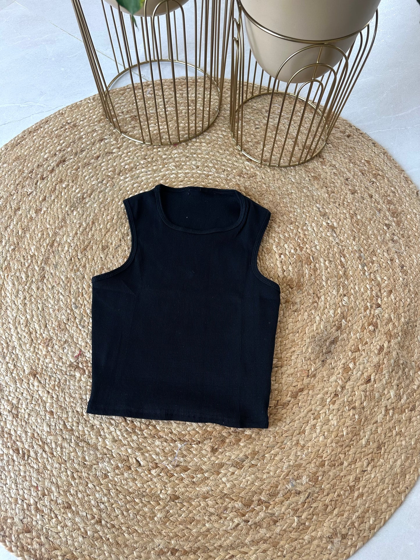 W007 - Stretchable Ribbed Tank top in 5 colours