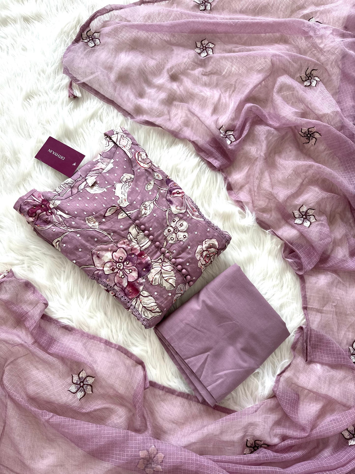 K358 - Cotton Anarkali with pants and dupatta