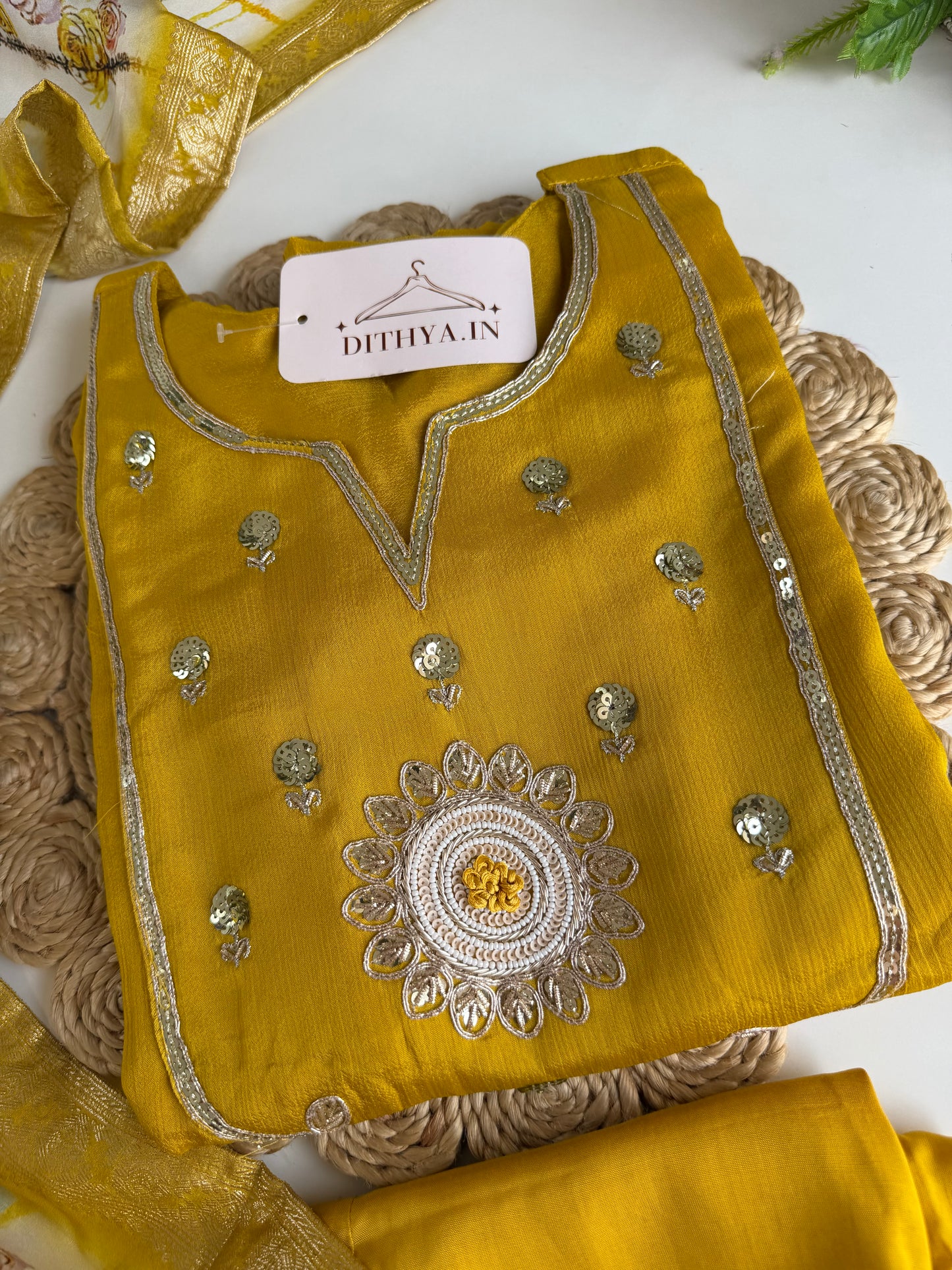 K556 - Chinnon handwork Anarkali with pants and dupatta