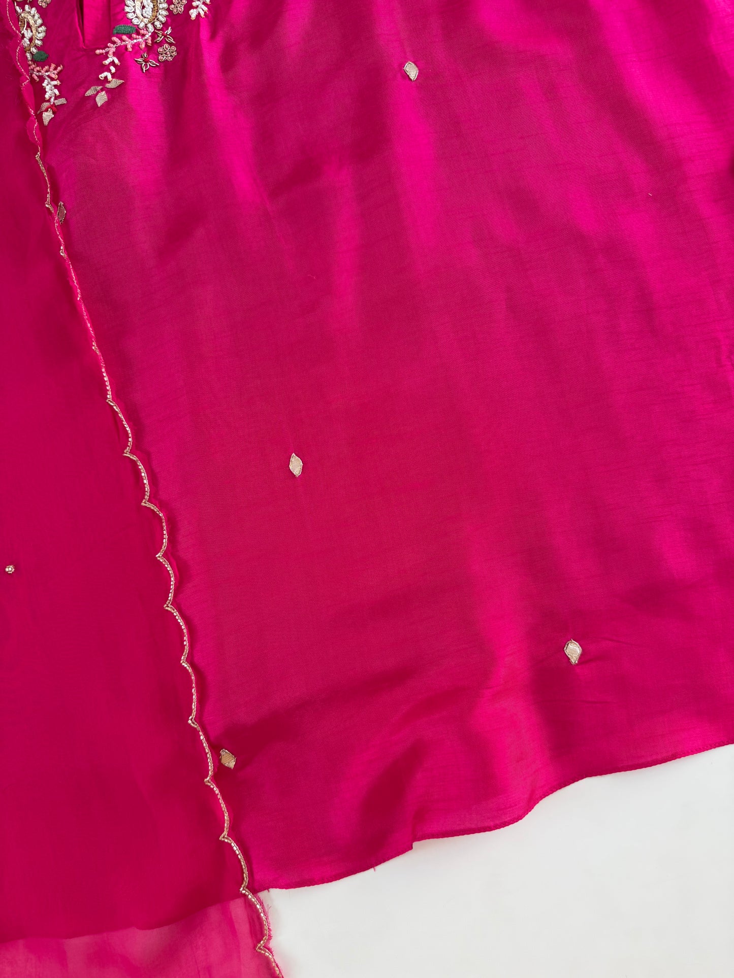 K520 - Russian silk handwork aline Kurti with pants and dupatta
