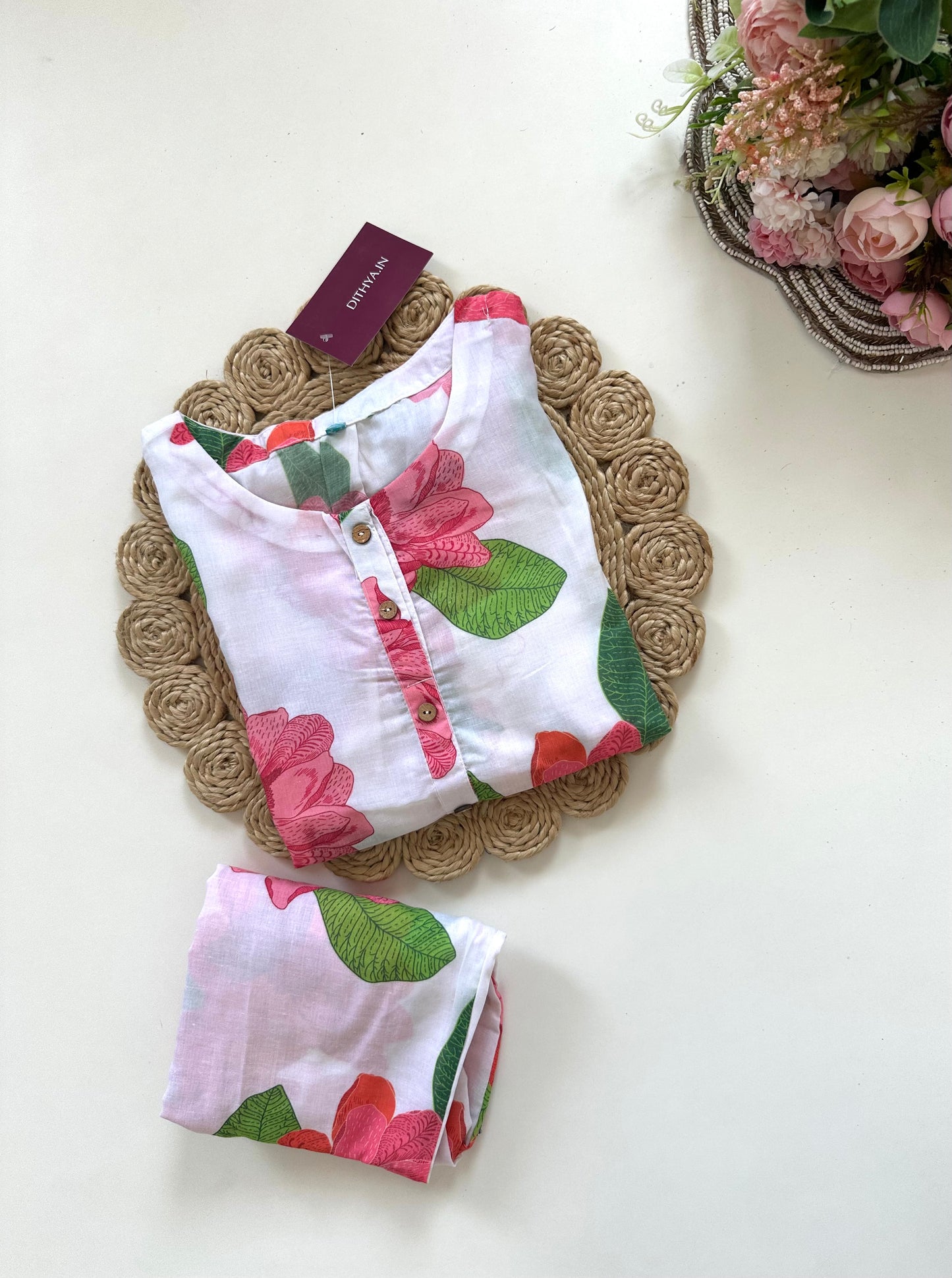 K058 - Cotton floral coord set