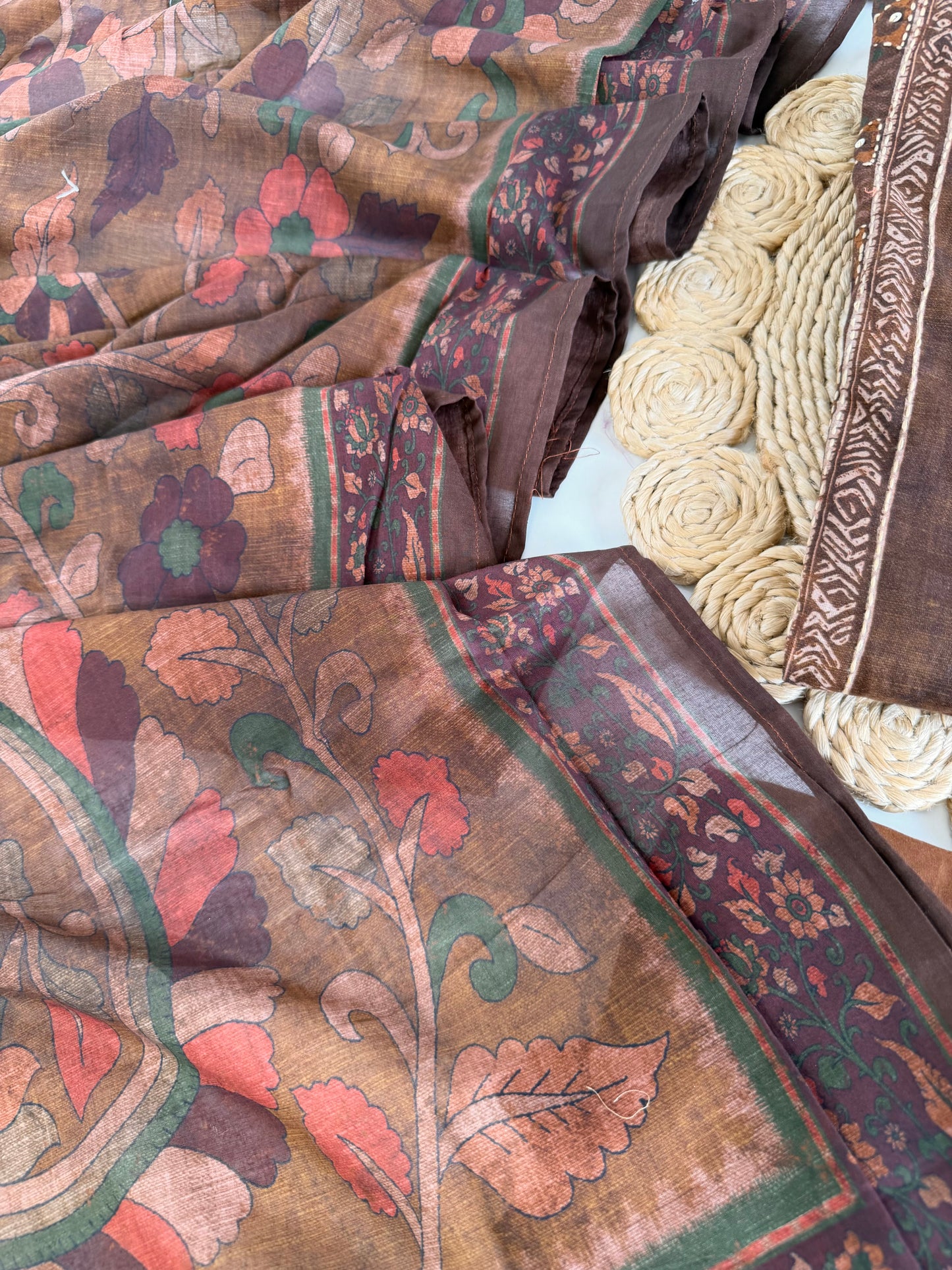 K317 - Cotton embroidered straight Kurti with pants and dupatta