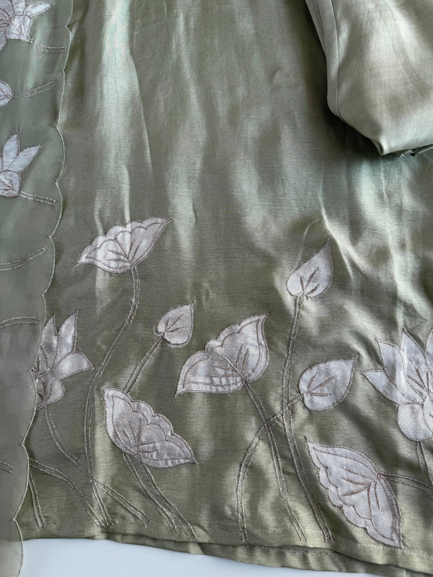 K229 - Dola silk appliqué work straight Kurti with pants and dupatta