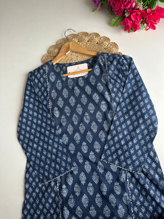 D533-Cotton straight Kurti with pants