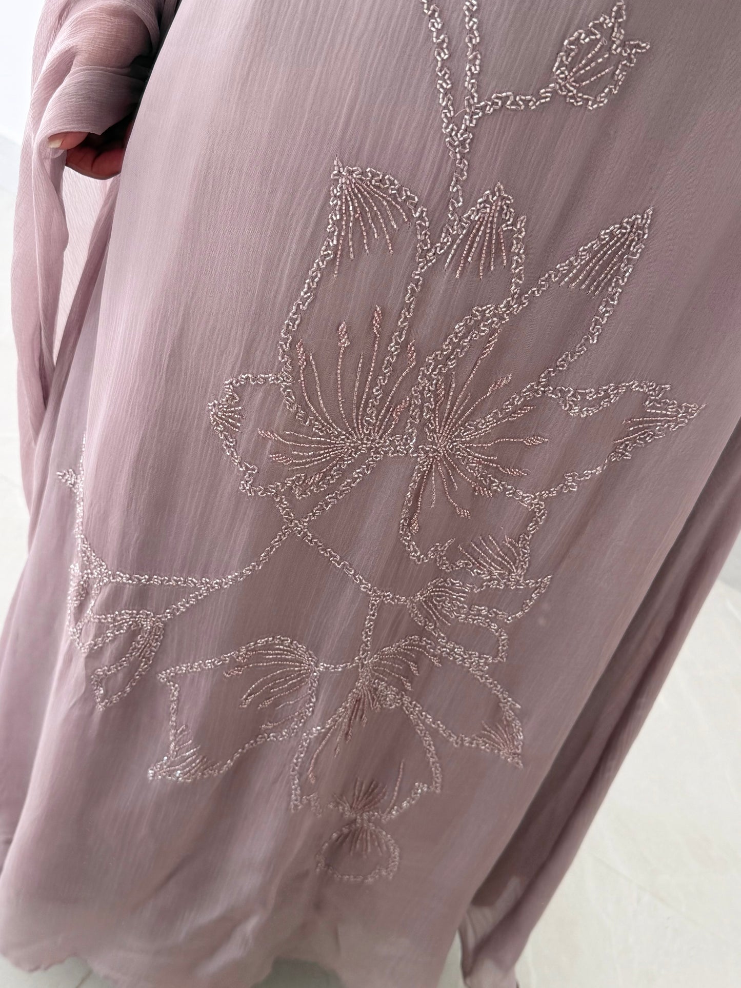 K530 - Chinnon cutdhana work Anarkali with pants and dupatta