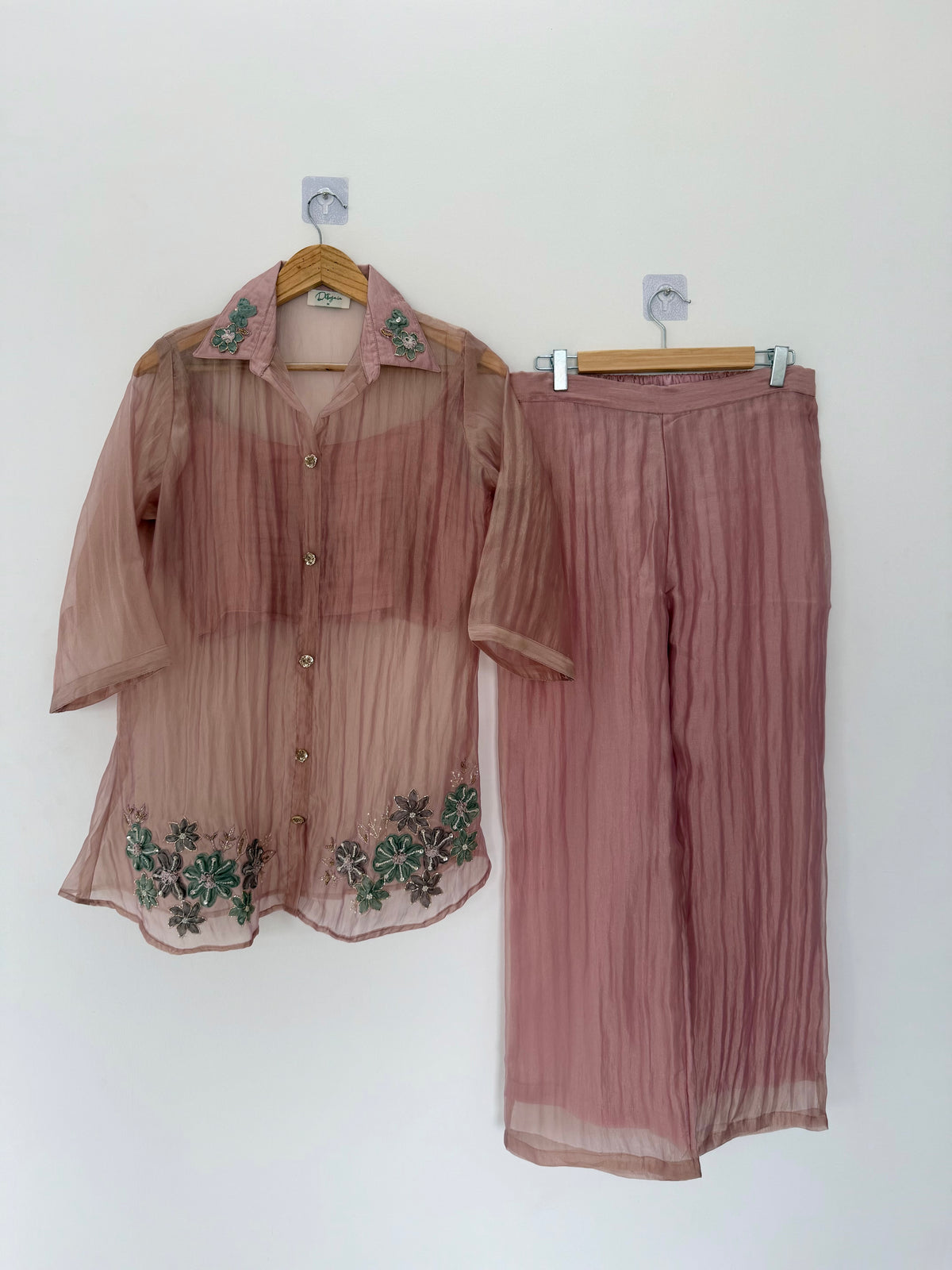 K015 - Crush-Stoff-Set bestehend aus Bustier und Hose in 3 Farben