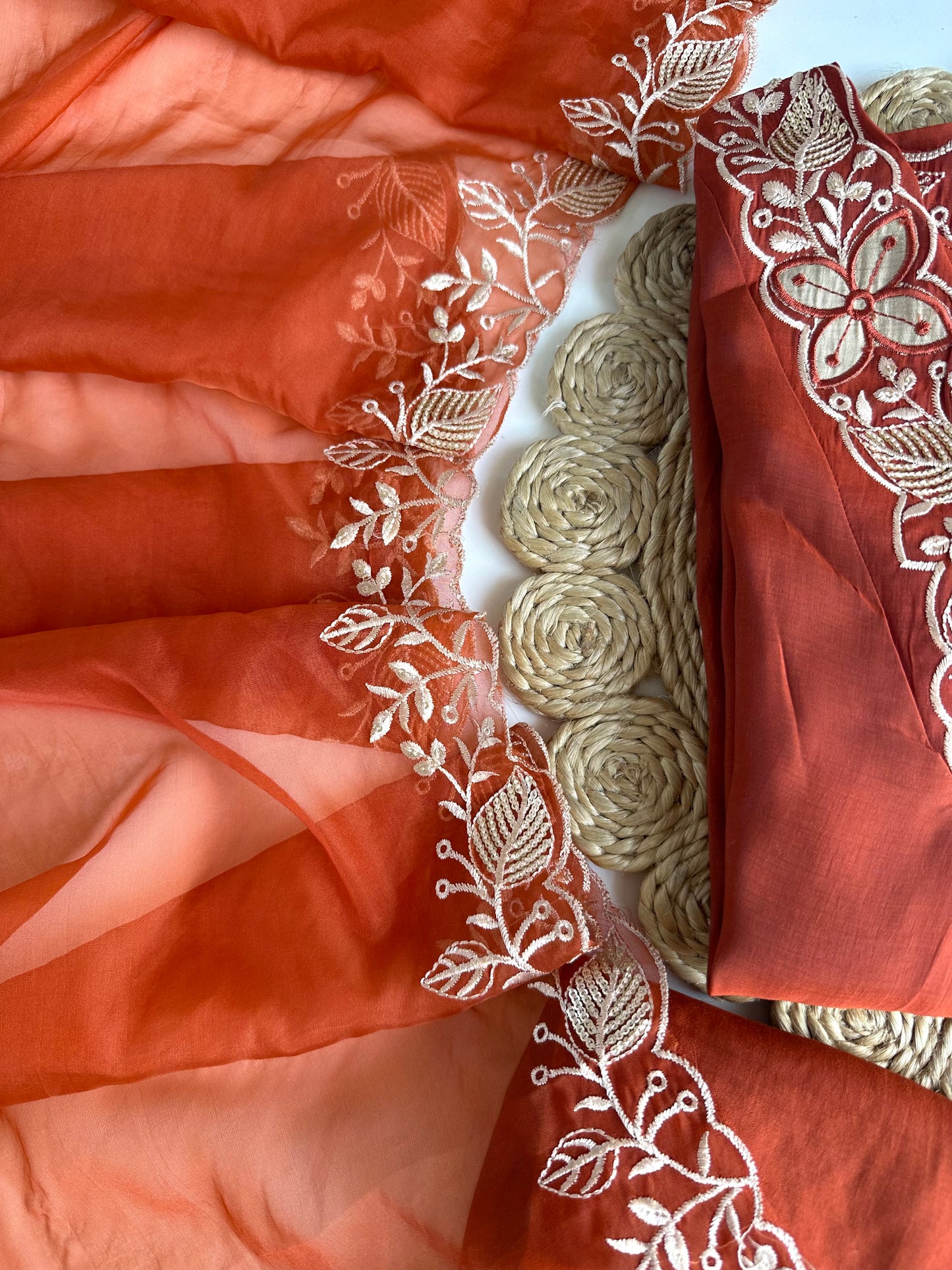 K110 - Roman silk Embroidered straight kurti with pants and dupatta