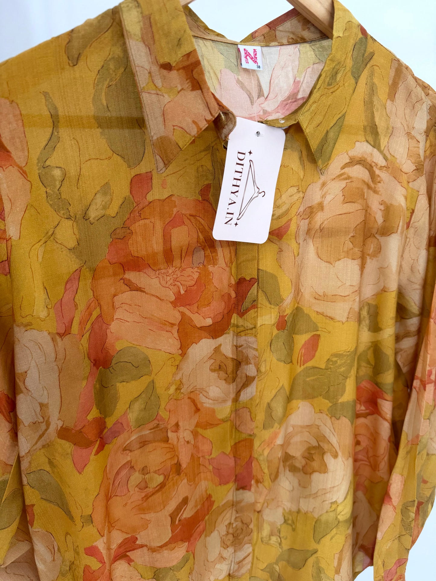 K386 - Pure muslin printed shirt